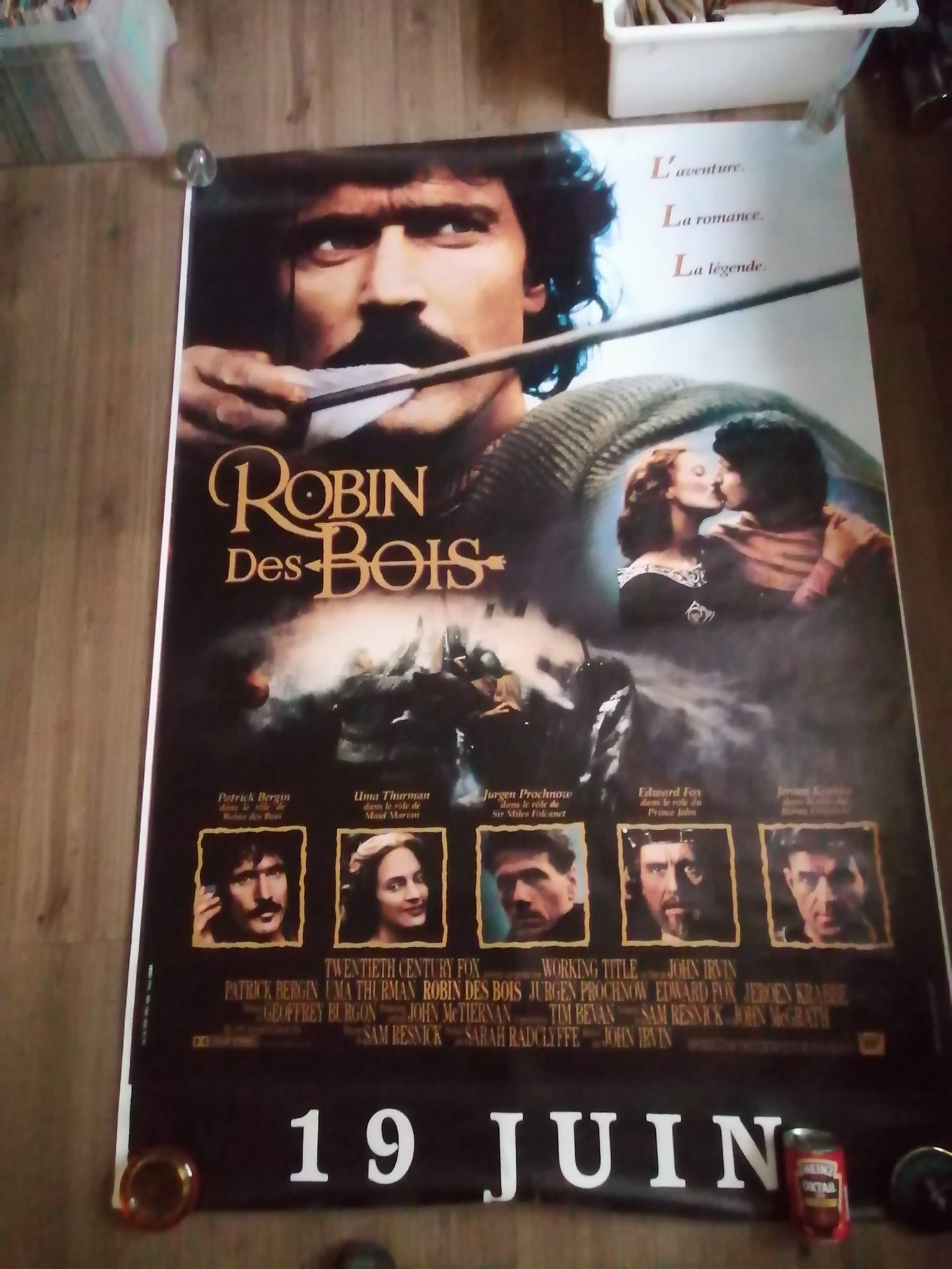 1991 Genuine Massive French Lightbox Poster 120 x 160cm Robin De Bois (Robin hood prince of thieves) Patrick Bergin, Uma Thurman