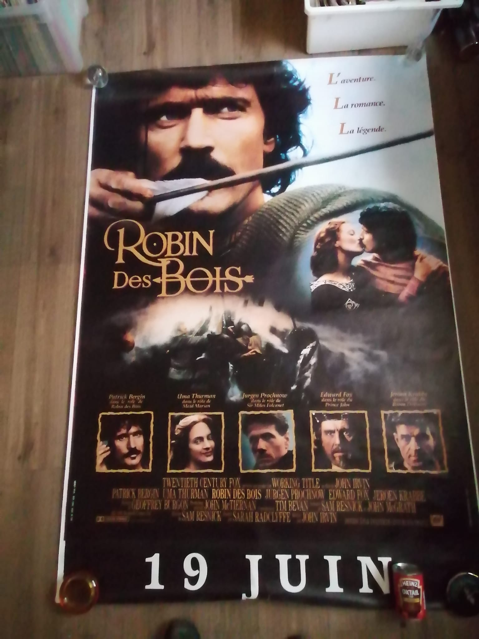 1991 Genuine Massive French Lightbox Poster 120 x 160cm Robin De Bois (Robin hood prince of thieves) Patrick Bergin, Uma Thurman