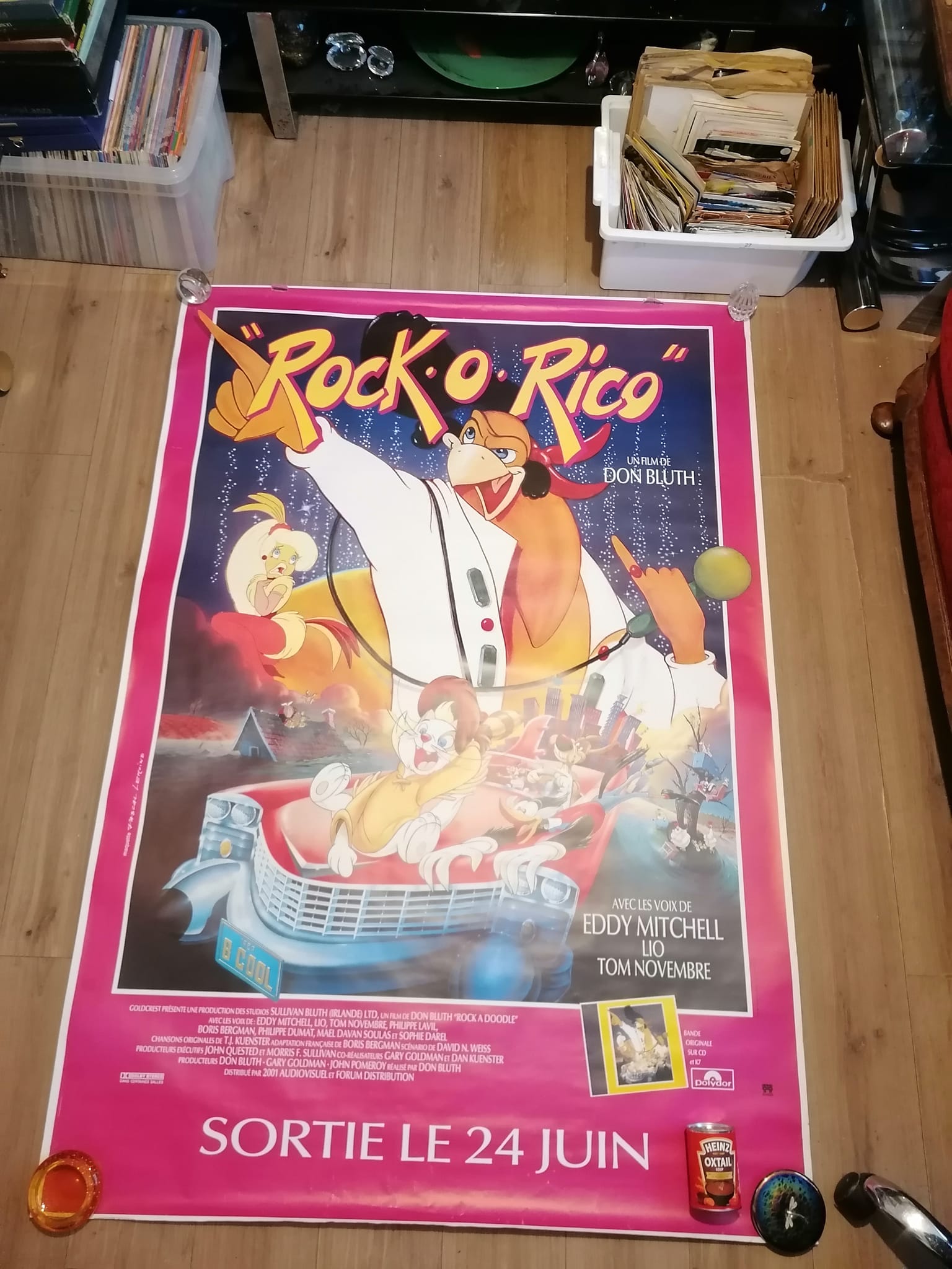 1991 Genuine Massive French Lightbox Poster 120 x 160cm Rock o rico (Rock A Doodle Doo) 