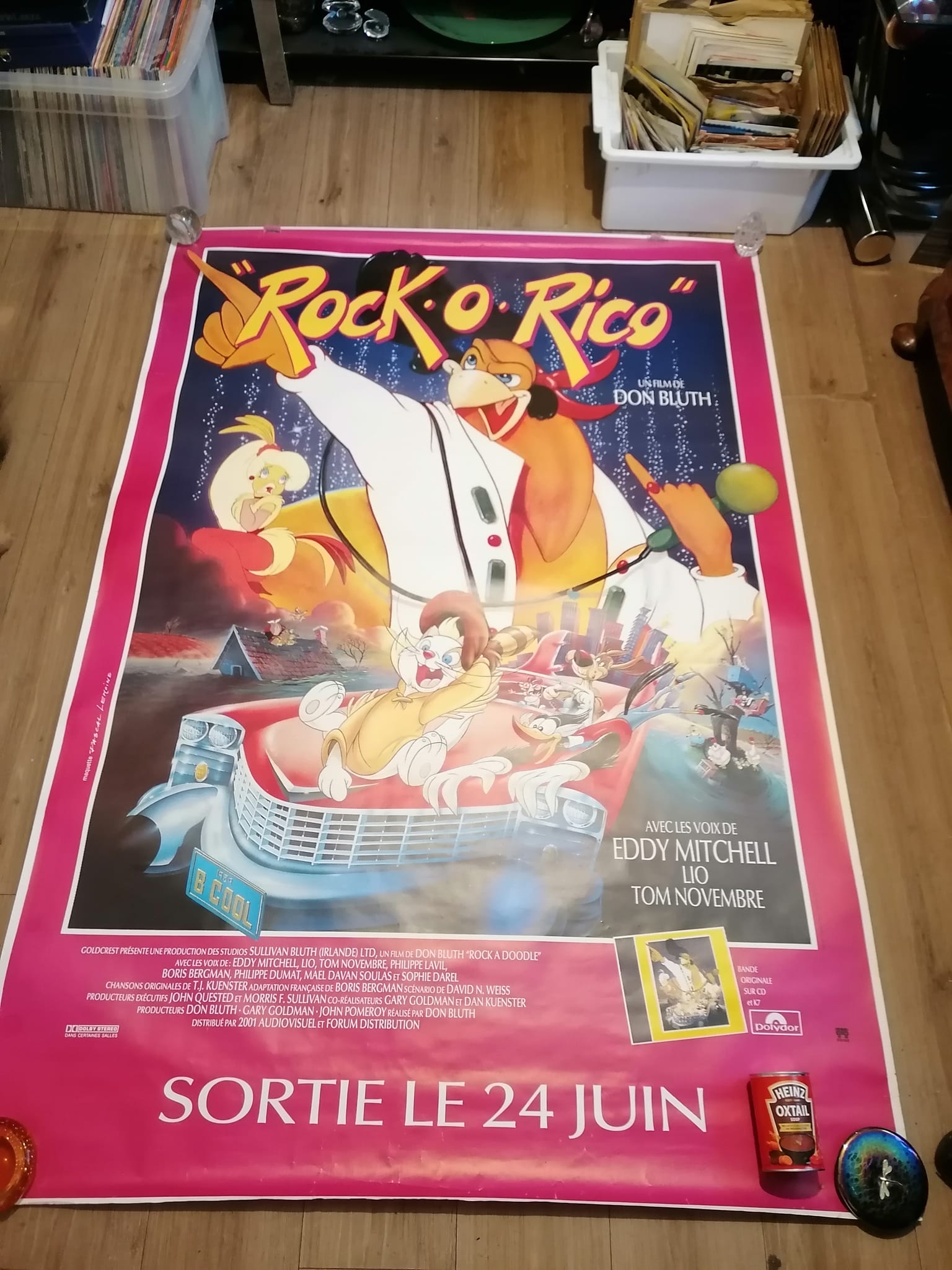 1991 Genuine Massive French Lightbox Poster 120 x 160cm Rock o rico (Rock A Doodle Doo) 