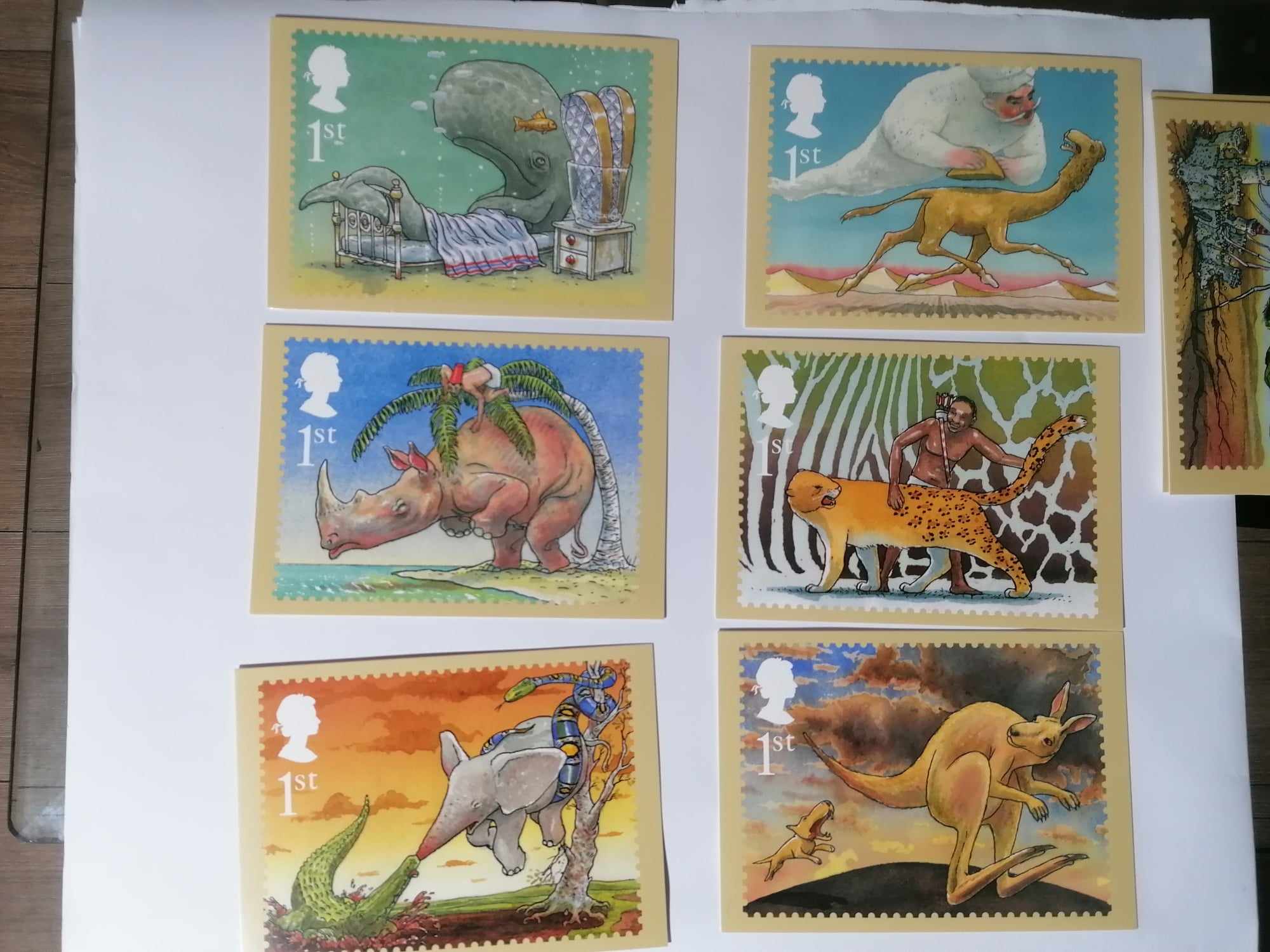 Set of 10 PHQ237 Royal Mail Stamp Postcards Rudyard Kipling Just So stories 2002 