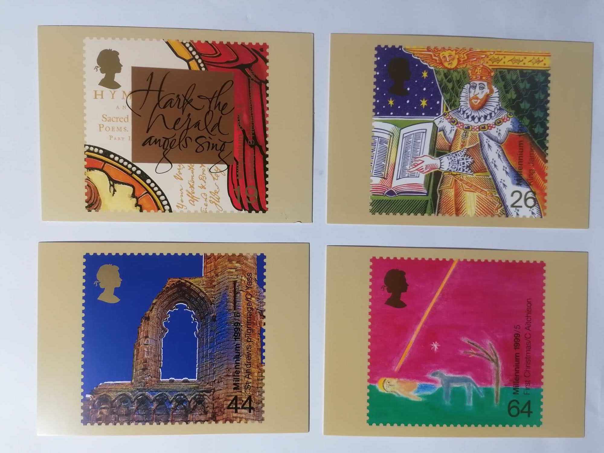 Set of 4 PHQ213 Royal Mail Stamp Postcards Christmas Tale 1999