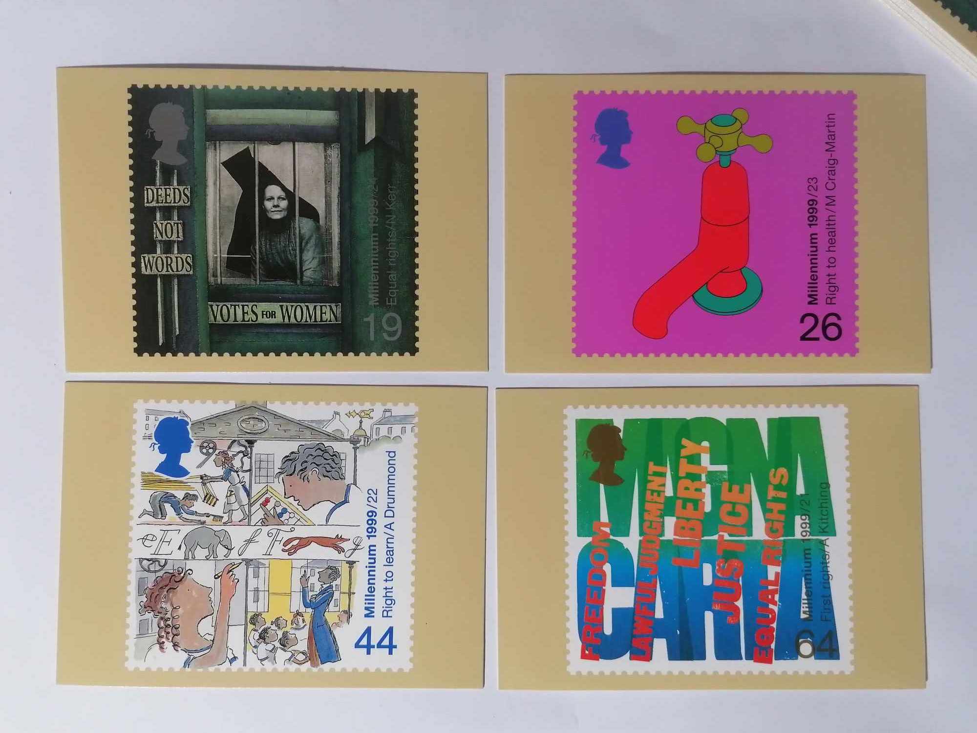 Set of 4 PHQ209 Royal Mail Stamp Postcards Citizens Tale 1999