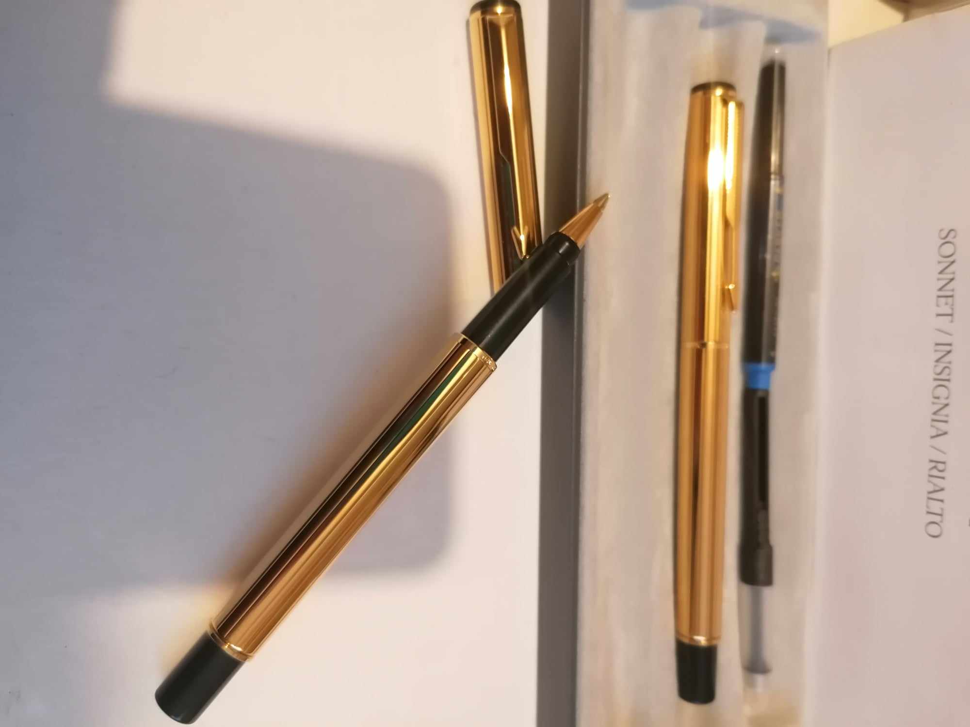 PARKER RIALTO 88 CORINTH 23K Gold Plated Fountain & Biro pen 1977 era