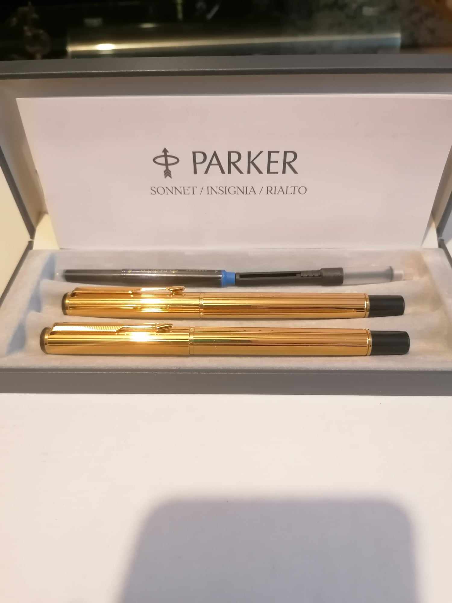 PARKER RIALTO 88 CORINTH 23K Gold Plated Fountain & Biro pen 1977 era
