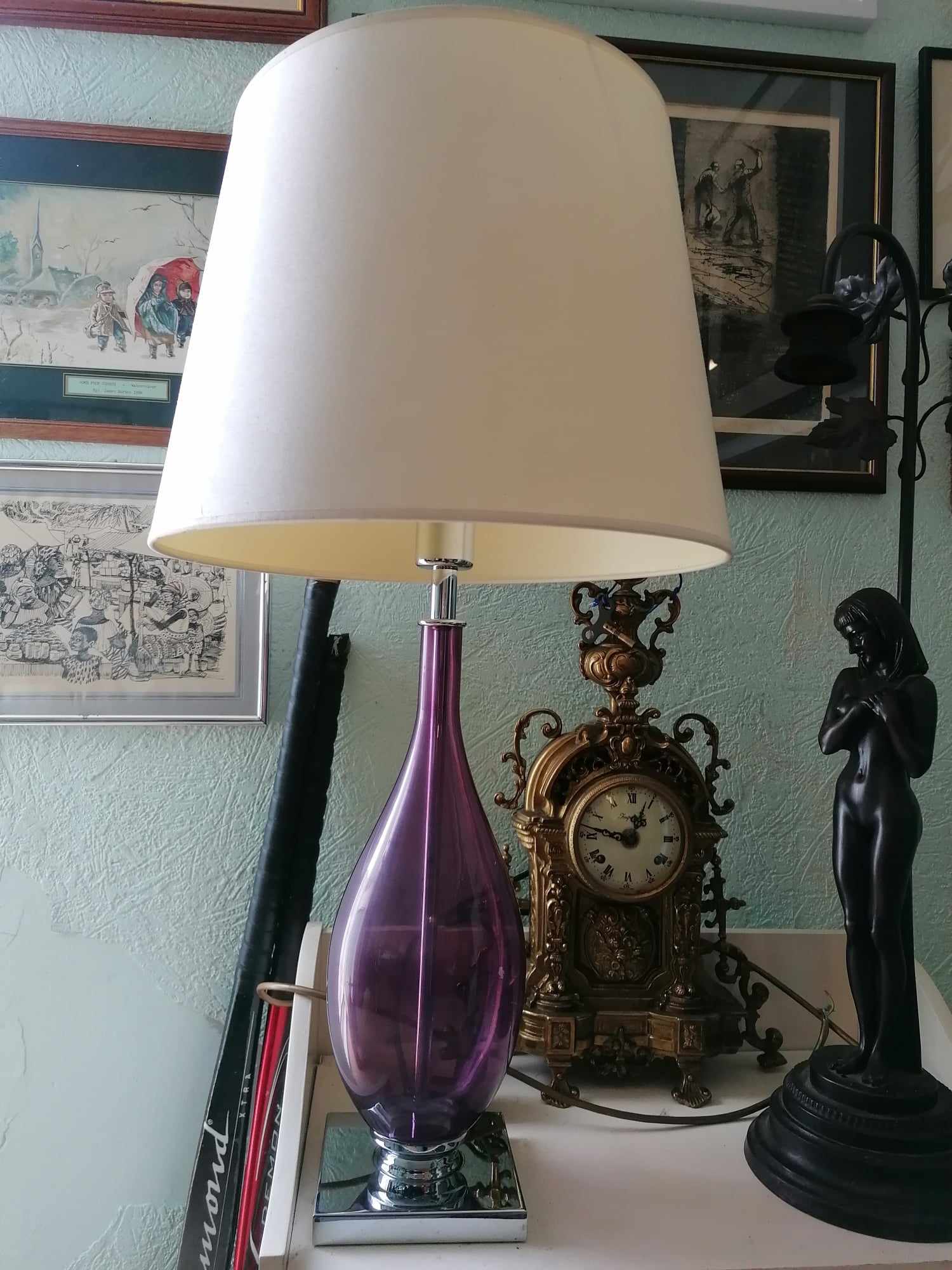 30" x 16" Art Glass Sculpture CHELSOM Table Lamp GA/70/DA