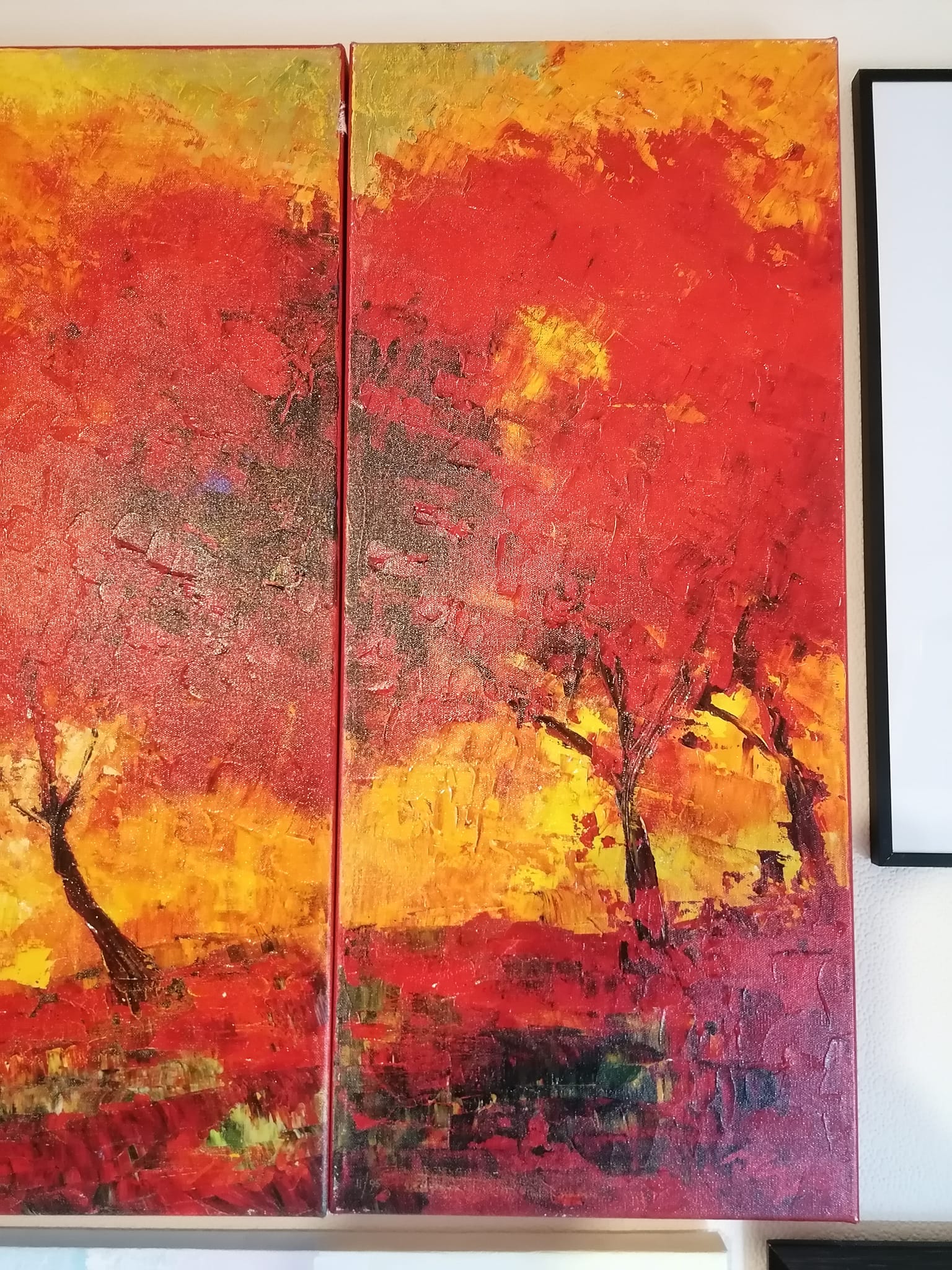 RHANAVARDKAR MADJID ENHANCED LTD ED OF 95 No 11/95 130x70cm FIERY TREES