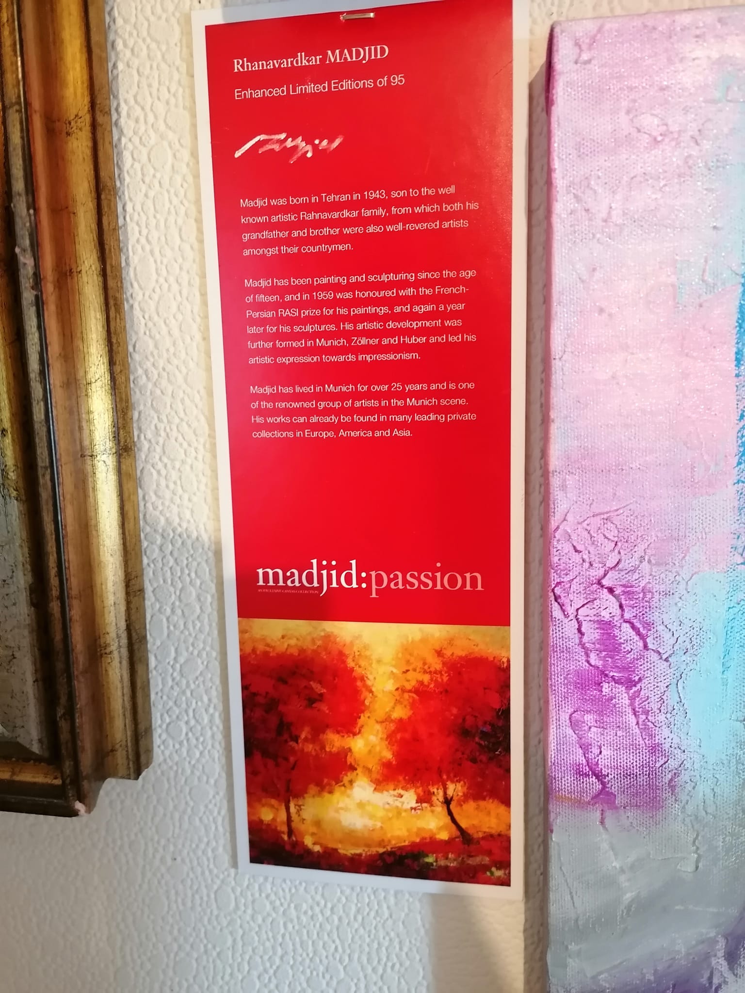 RHANAVARDKAR MADJID ENHANCED LTD ED OF 95 No 11/95 130x70cm FIERY TREES