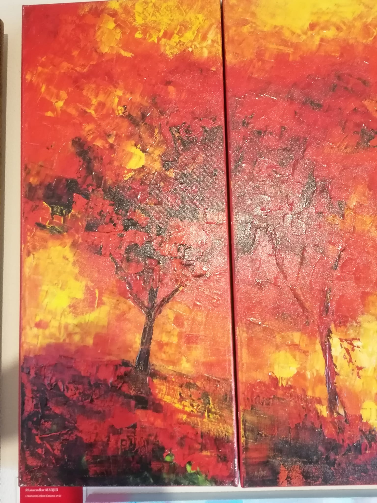 RHANAVARDKAR MADJID ENHANCED LTD ED OF 95 No 11/95 130x70cm FIERY TREES