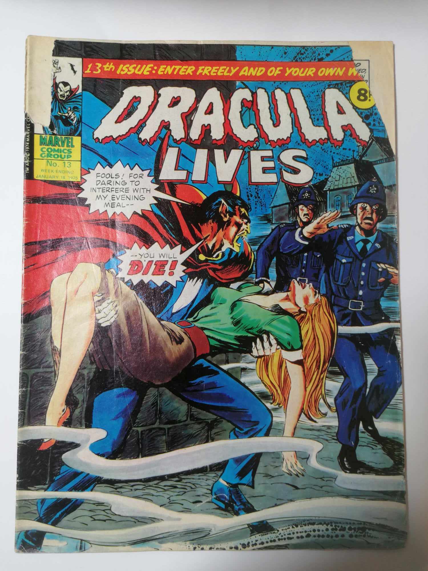 MARVEL DRACULA LIVES #13 1975 Bronze age Tatty