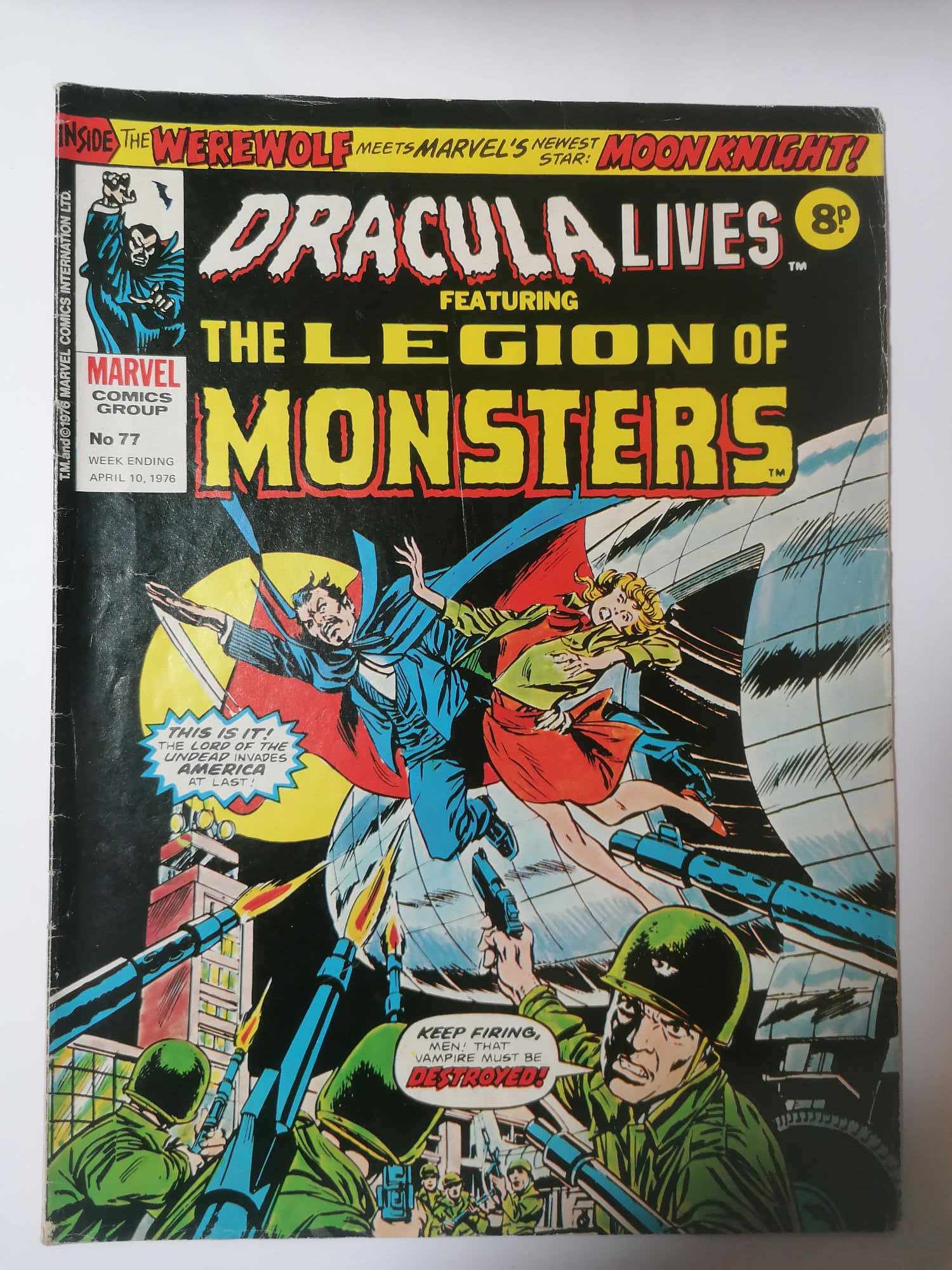 MARVEL DRACULA LIVES FEATURING THE LEGION OF MONSTERS #77 VOL 1 1976 BRONZE AGE 