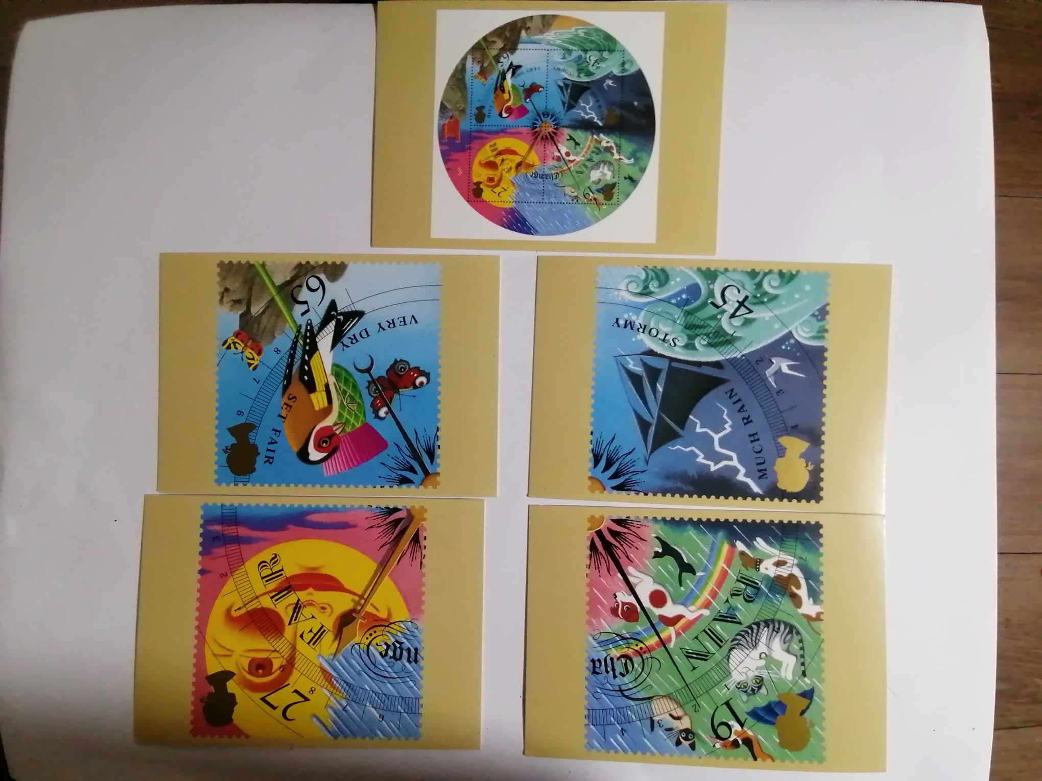Set of 5 PHQ229 Royal Mail Stamp Postcards Weather 2001