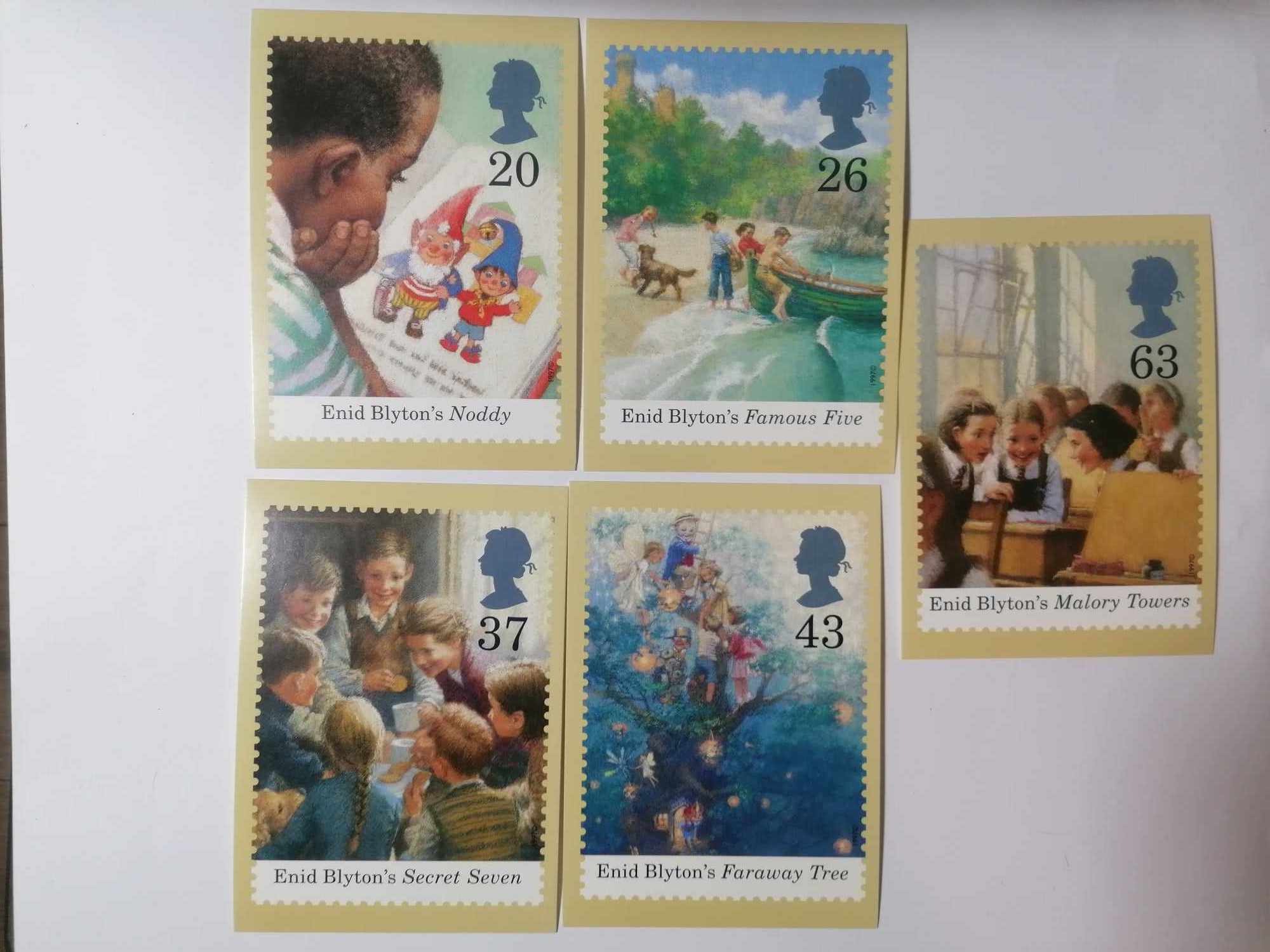 Set of 5 PHQ191 Royal Mail Stamp Postcards Enid Blytons famous five 1997