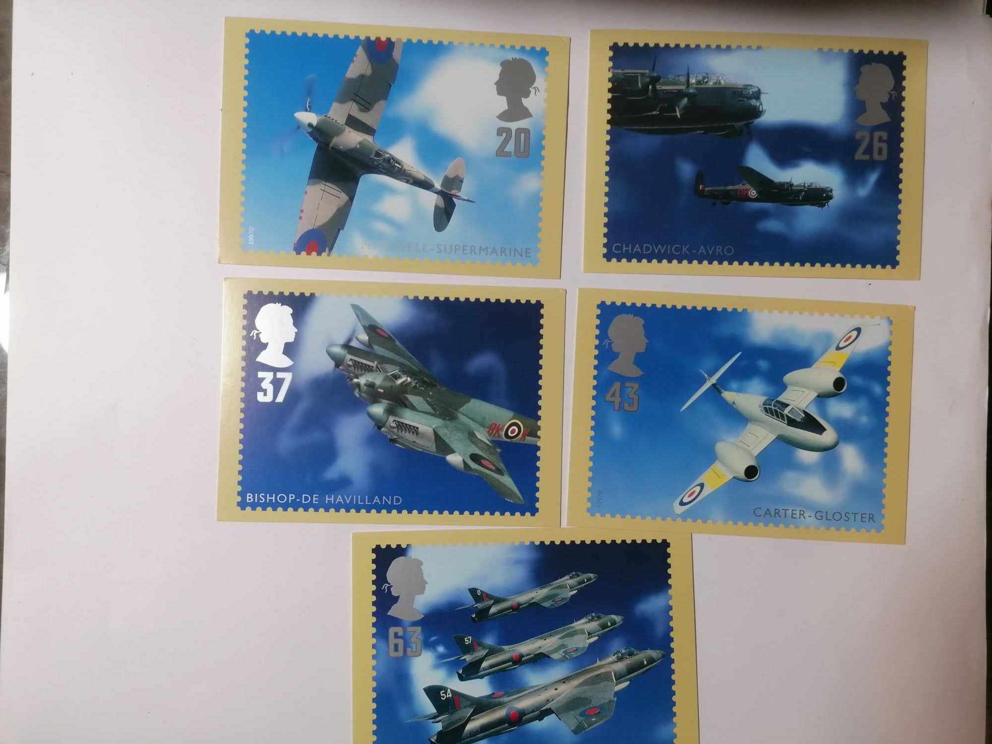 Set of 5 PHQ188 Royal Mail Stamp Postcards Architects of the Air 1997