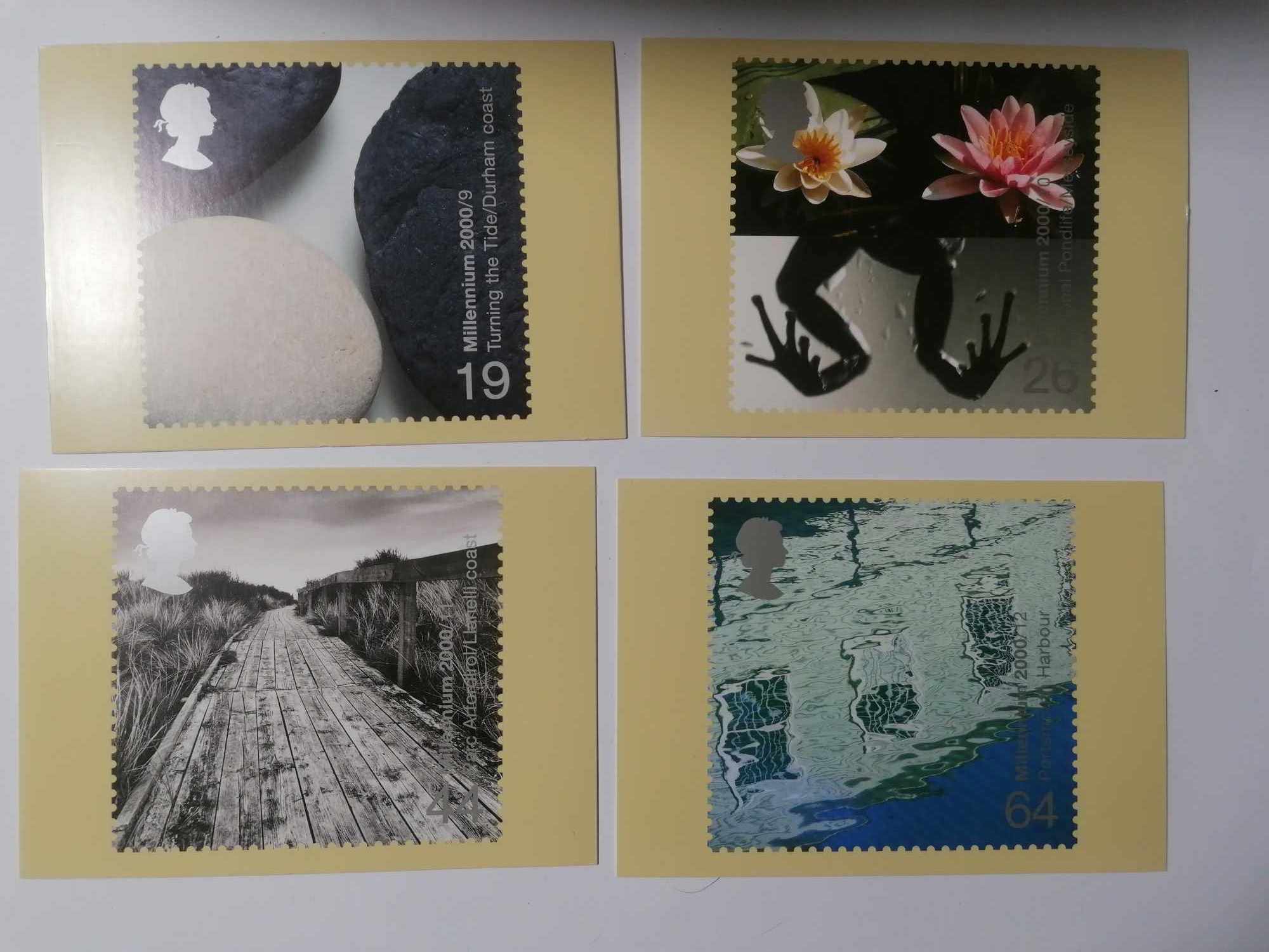 Set of 4 PHQ217 Royal Mail Stamp Postcards Ware and Coast 2000