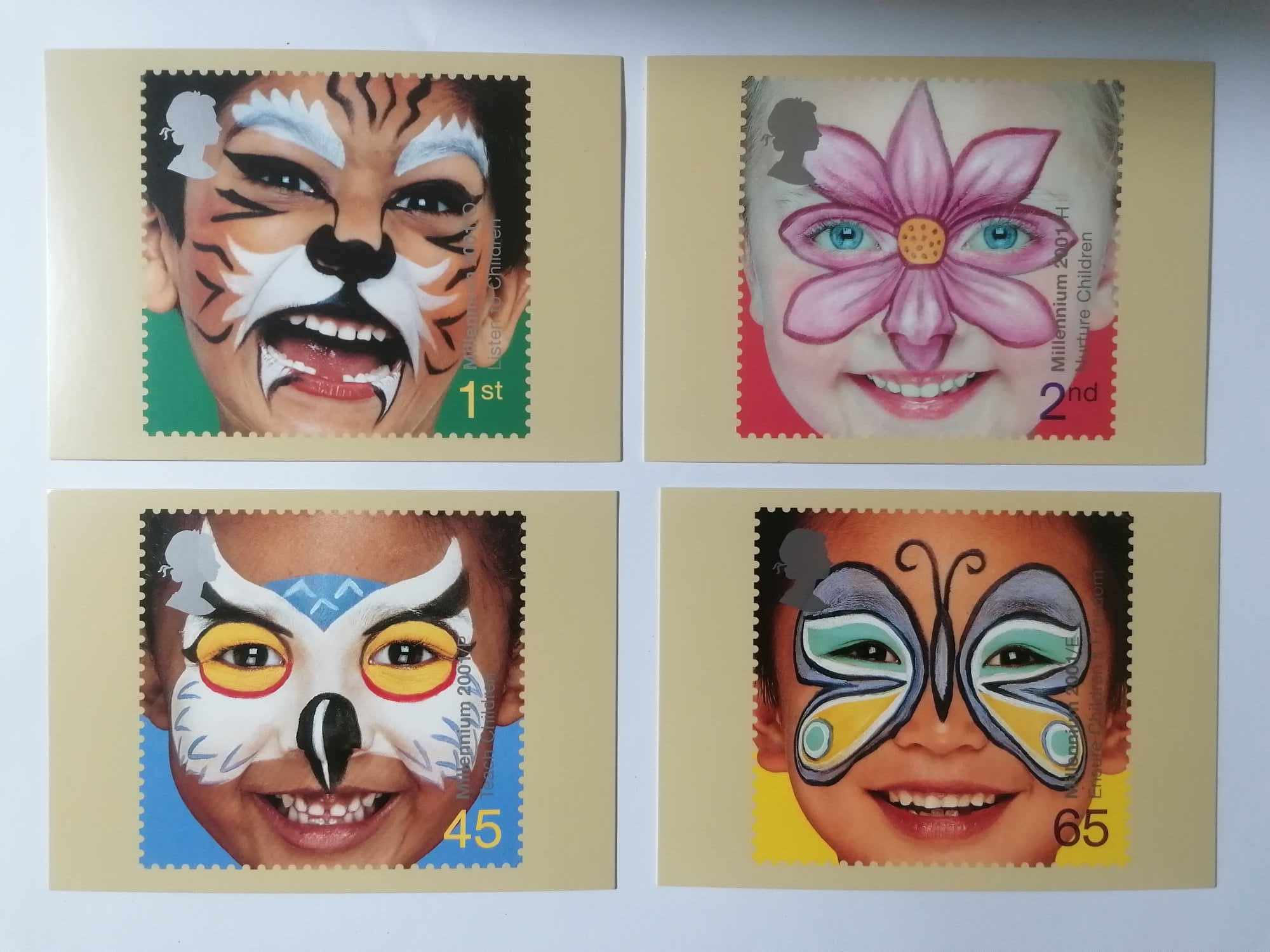 Set of 4 PHQ277 Royal Mail Stamp Postcards Hopes for Future 2001