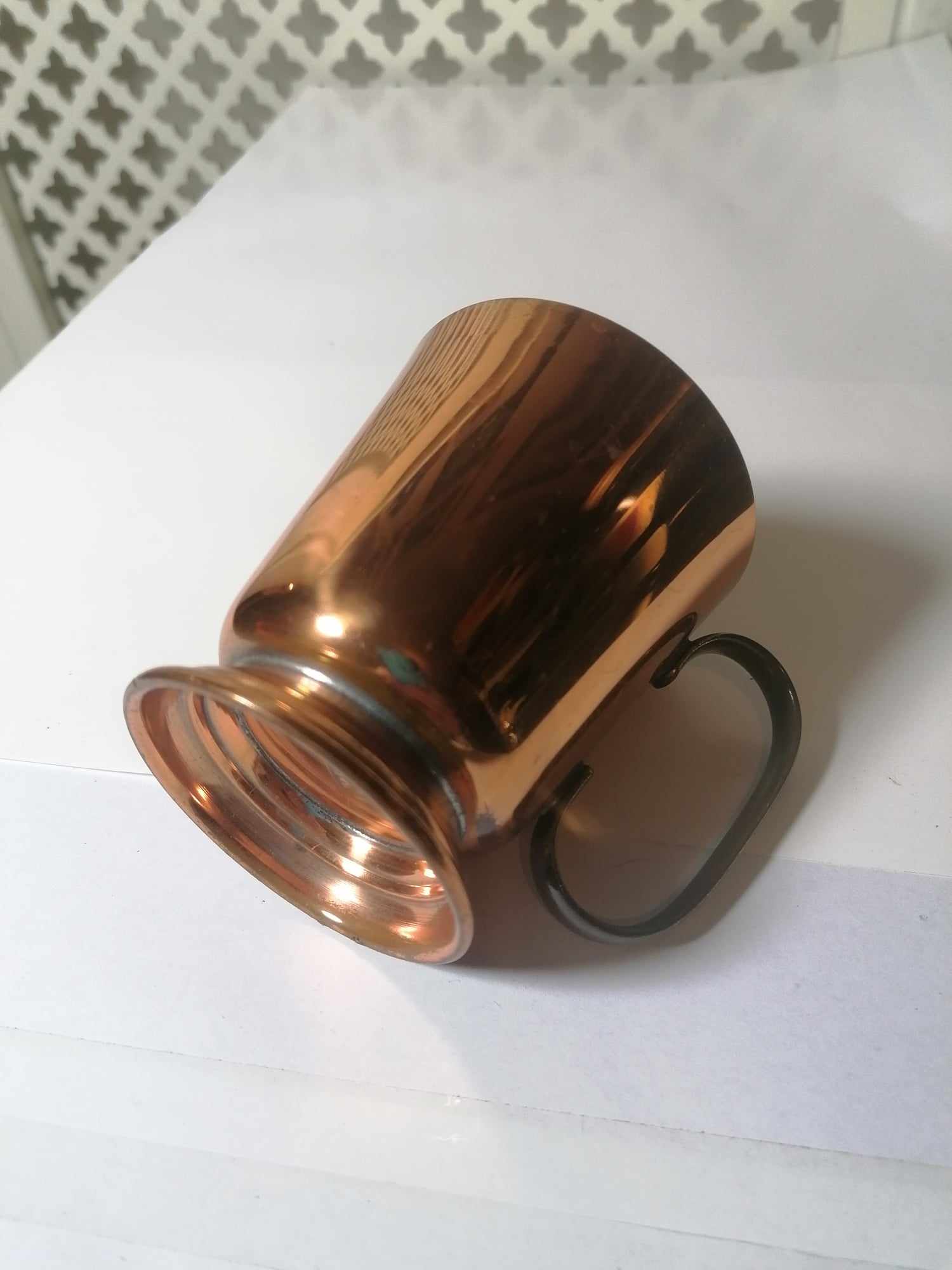 Copper measure cup Made in England stamped 8cm high