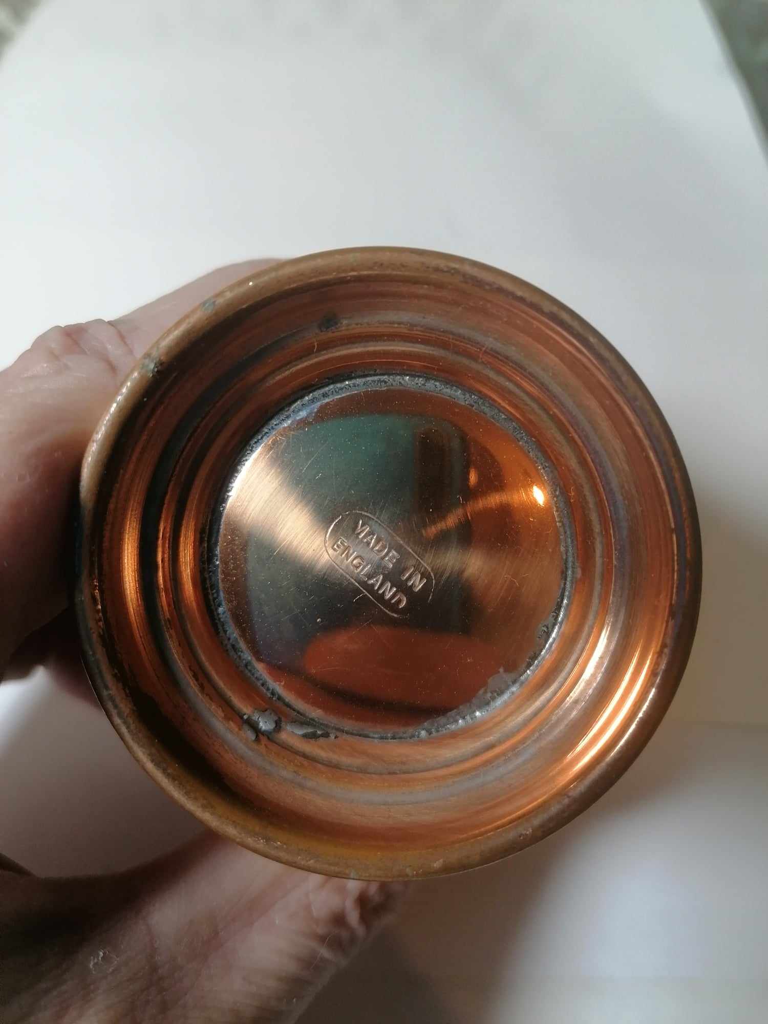 Copper measure cup Made in England stamped 8cm high