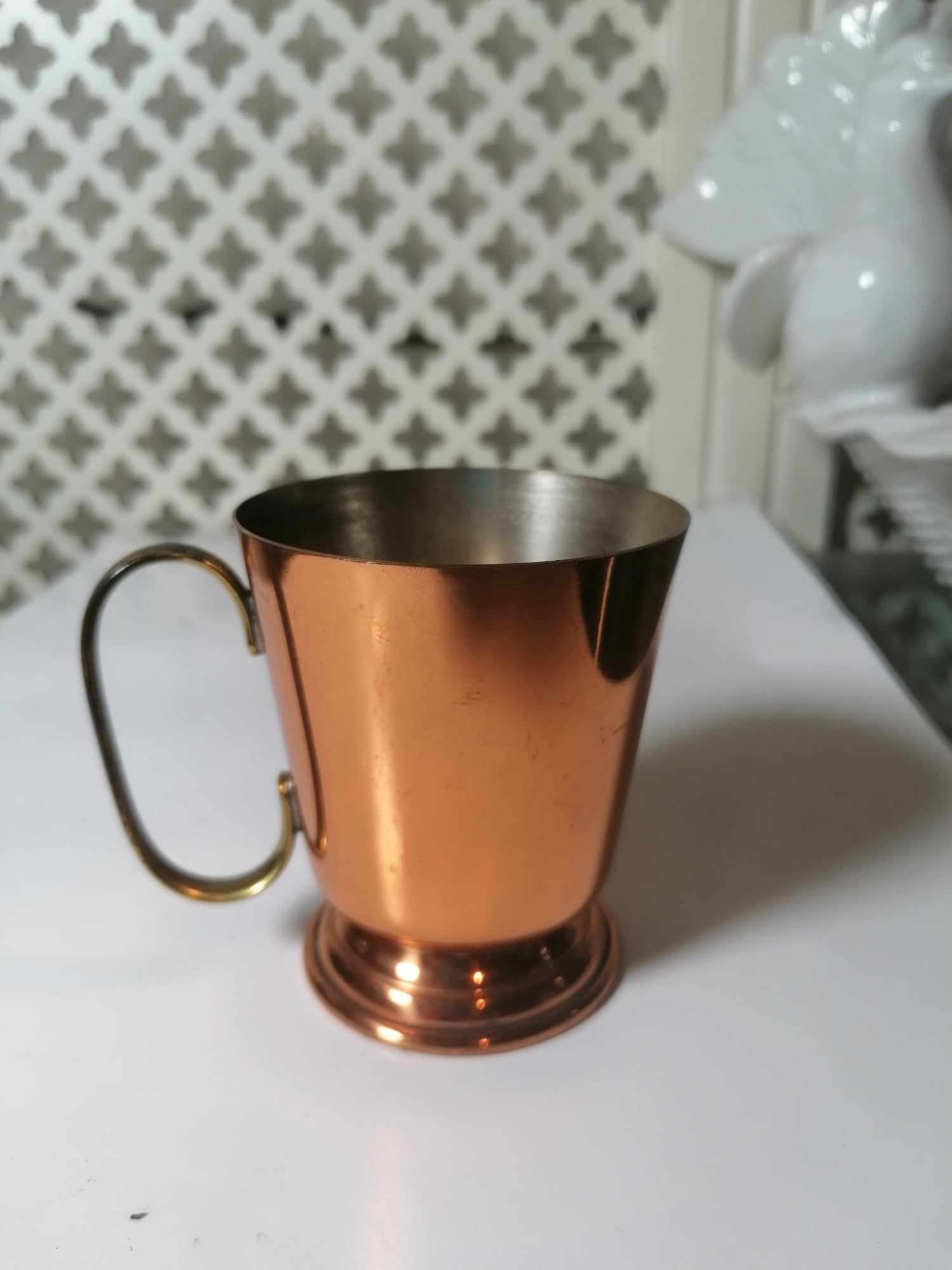 Copper measure cup Made in England stamped 8cm high