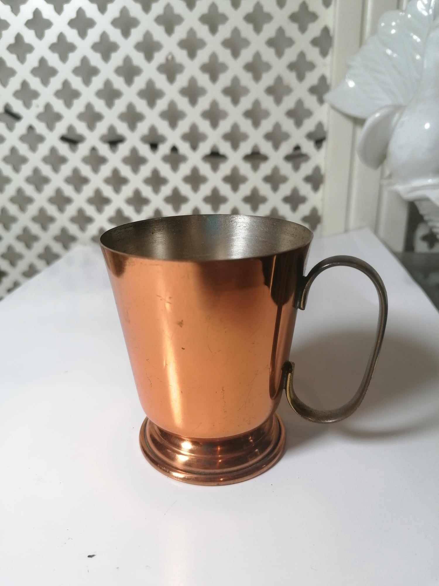Copper measure cup Made in England stamped 8cm high