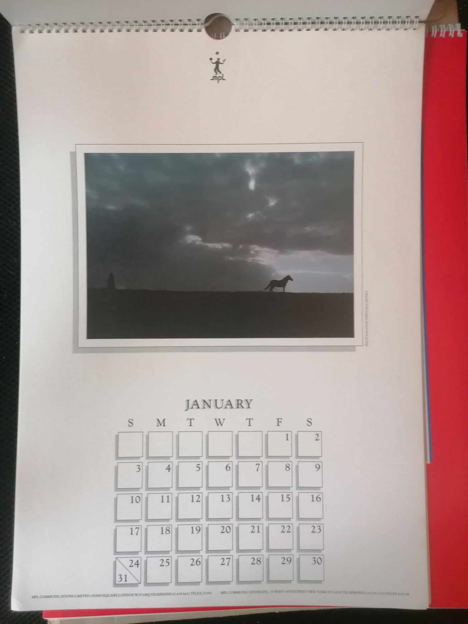 1982 Linda McCartney Calender in great condition and unused
