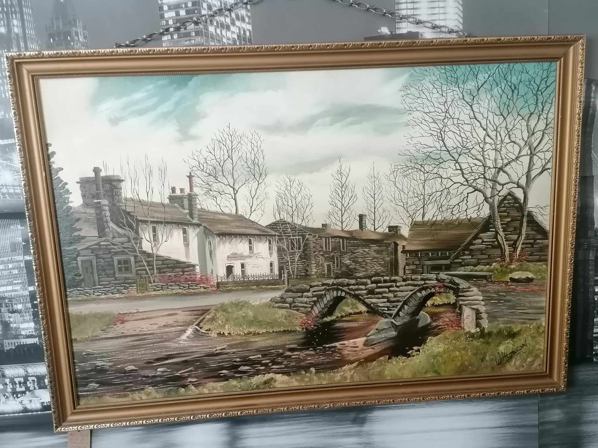 William Hobson (1969-To presnt day) 20th Century oil painting of Wycoller Bronte sisters connection