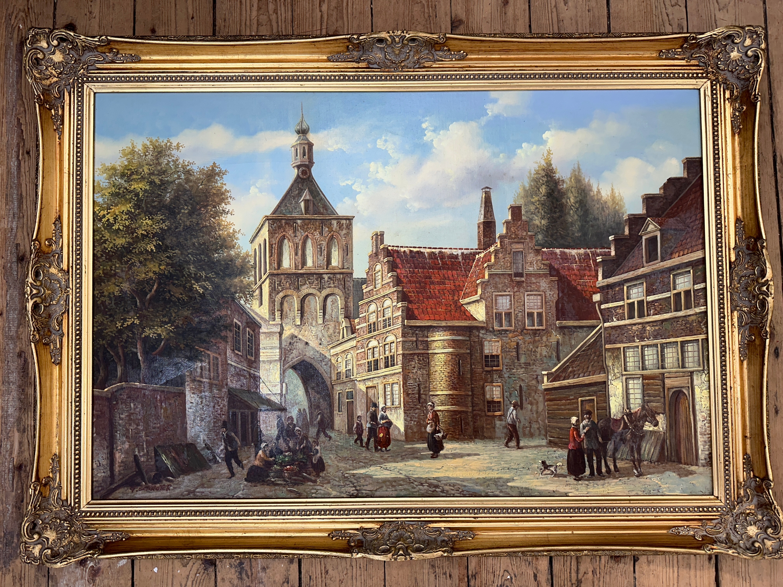 Dutch oil painting by G.SCHROTER (1928-1012) Dutch oil painting on Canvas 107 x 76 to frame edges