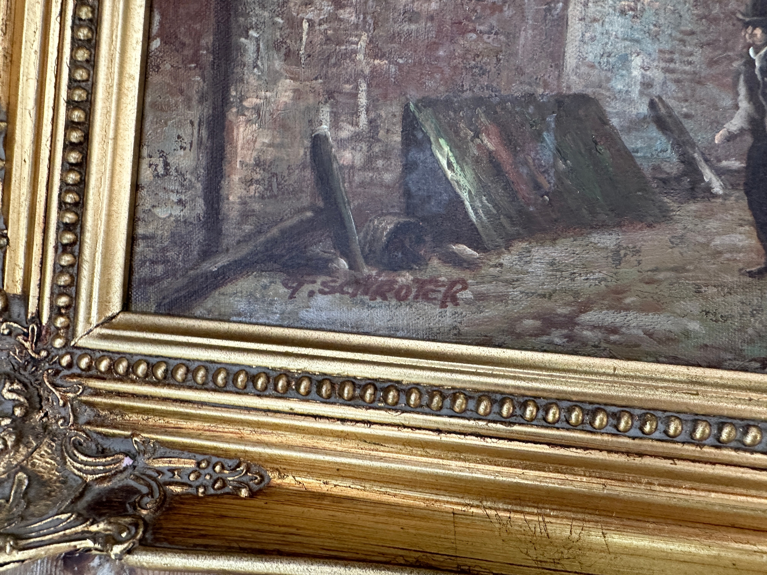 Dutch oil painting by G.SCHROTER (1928-1012) Dutch oil painting on Canvas 107 x 76 to frame edges