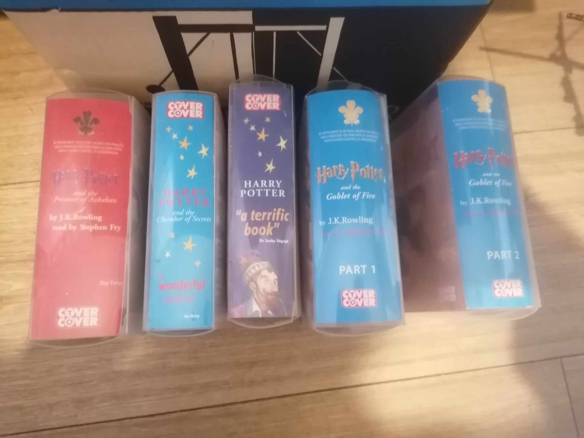 4 audio cassette books in 5 sleeves BBC cover to cover Harry Potter Stephen Fry