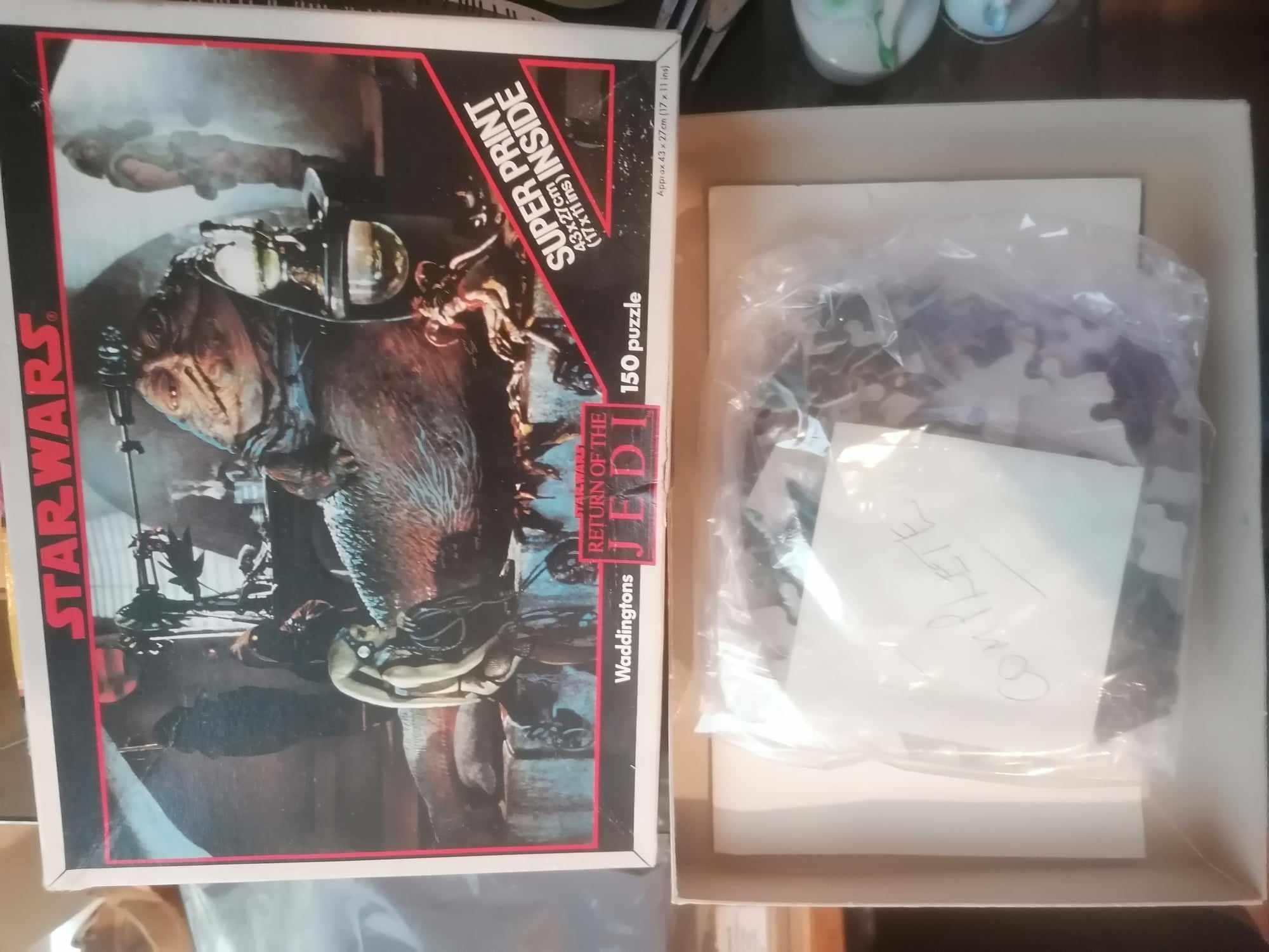 Vintage 1983 Star Wars Rot J Jabba the Hutt Jigsaw 150 pieces with poster