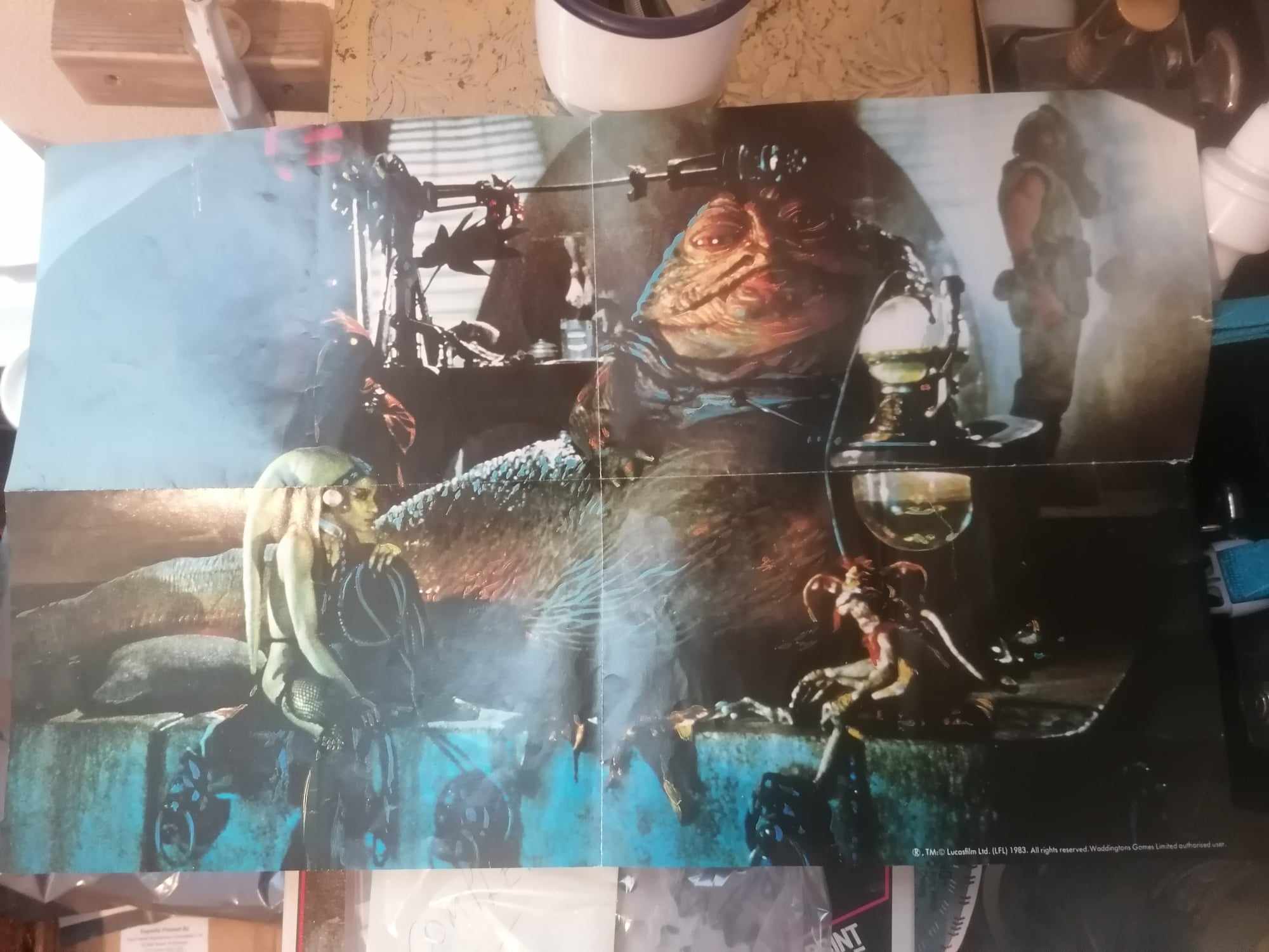 Vintage 1983 Star Wars Rot J Jabba the Hutt Jigsaw 150 pieces with poster