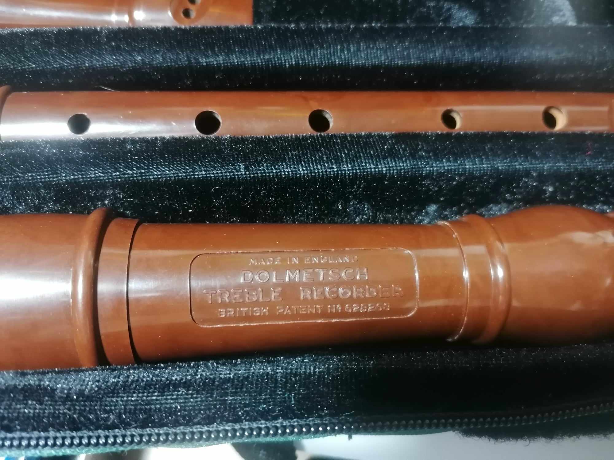 Dolmetsch Treble Recorder 3 piece PLastic Used but in great condition with neew carry case