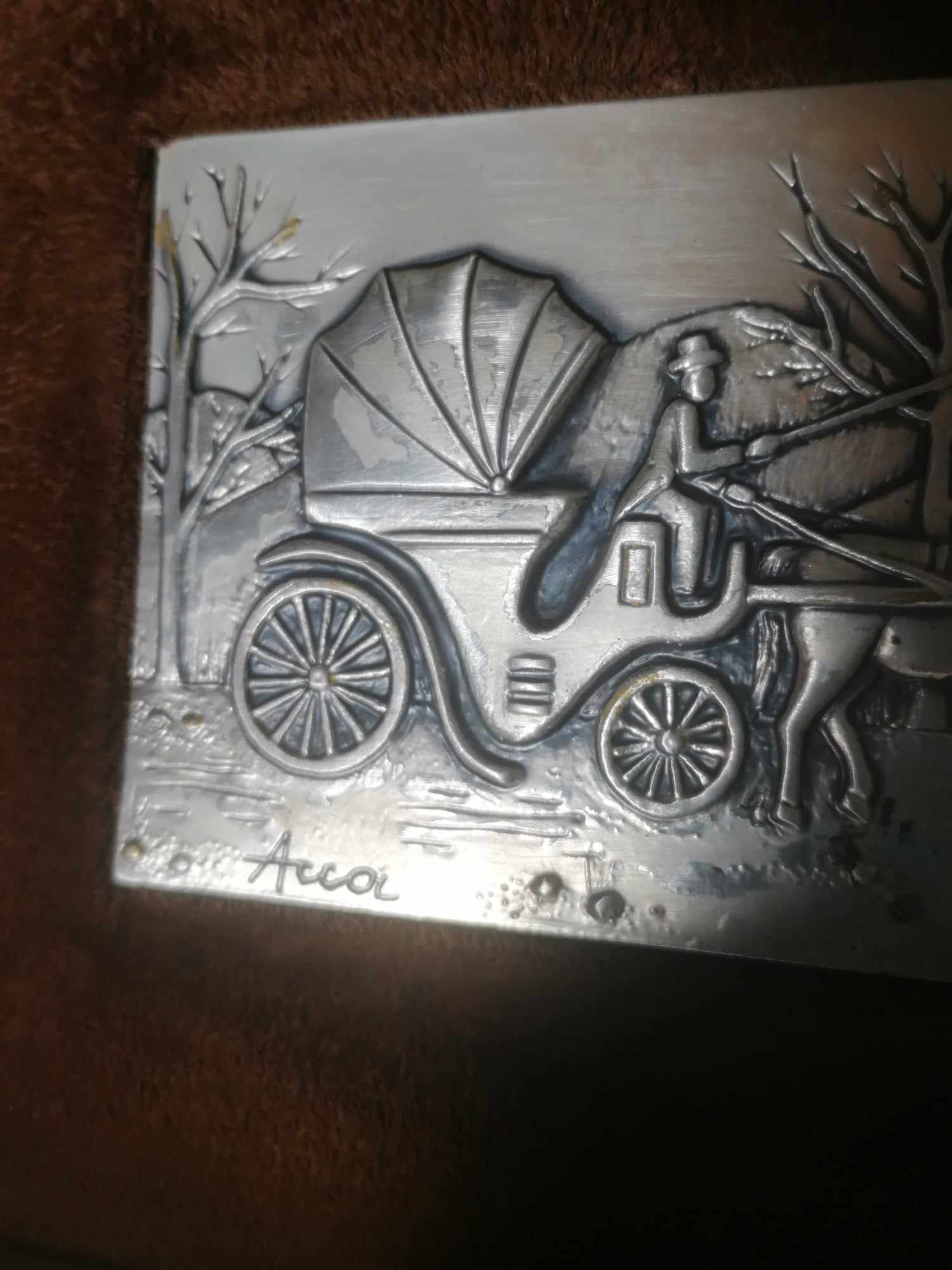 Italian Silver .968 silver PLaque by ACCA 