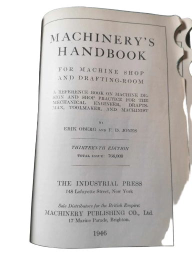 Machinery's Hand book 13TH Edition 1946 Erik Oberg The Industrial Press New York USA