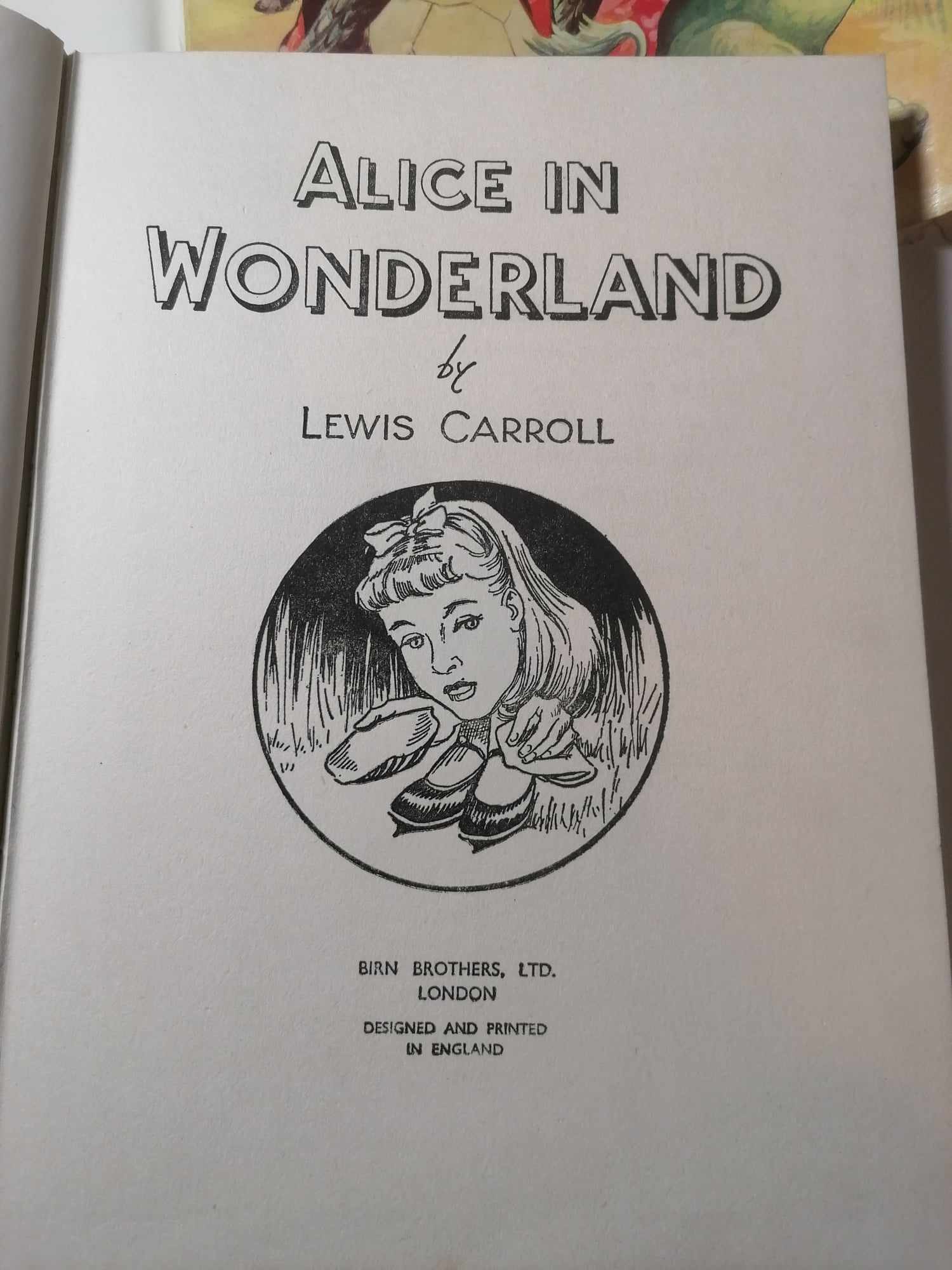 1930's Alice in Wonderland by Lewis Carroll Printed by Birn Brothers Limited with dust cover 