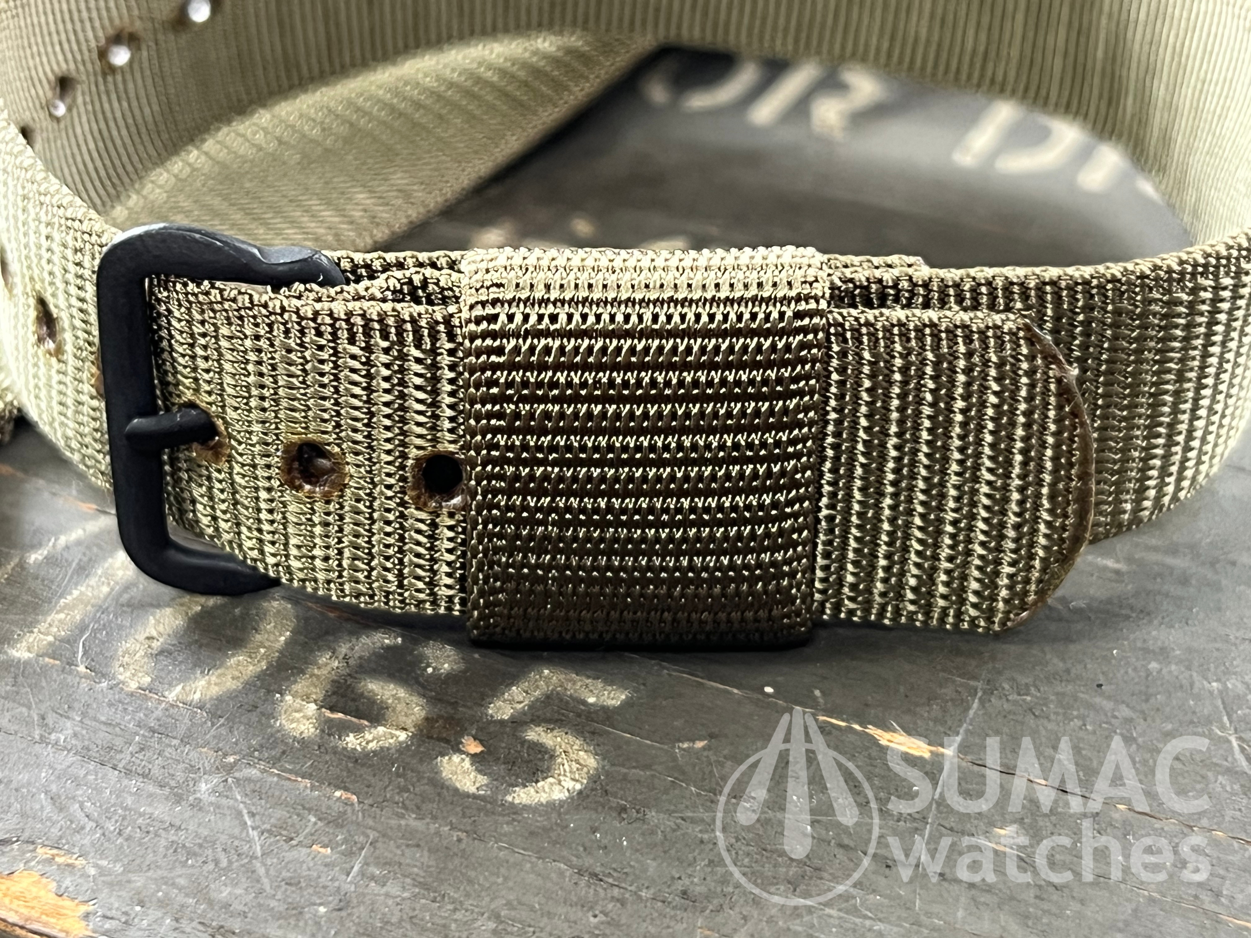 NOS 1969 16mm US Government issue olive green strap