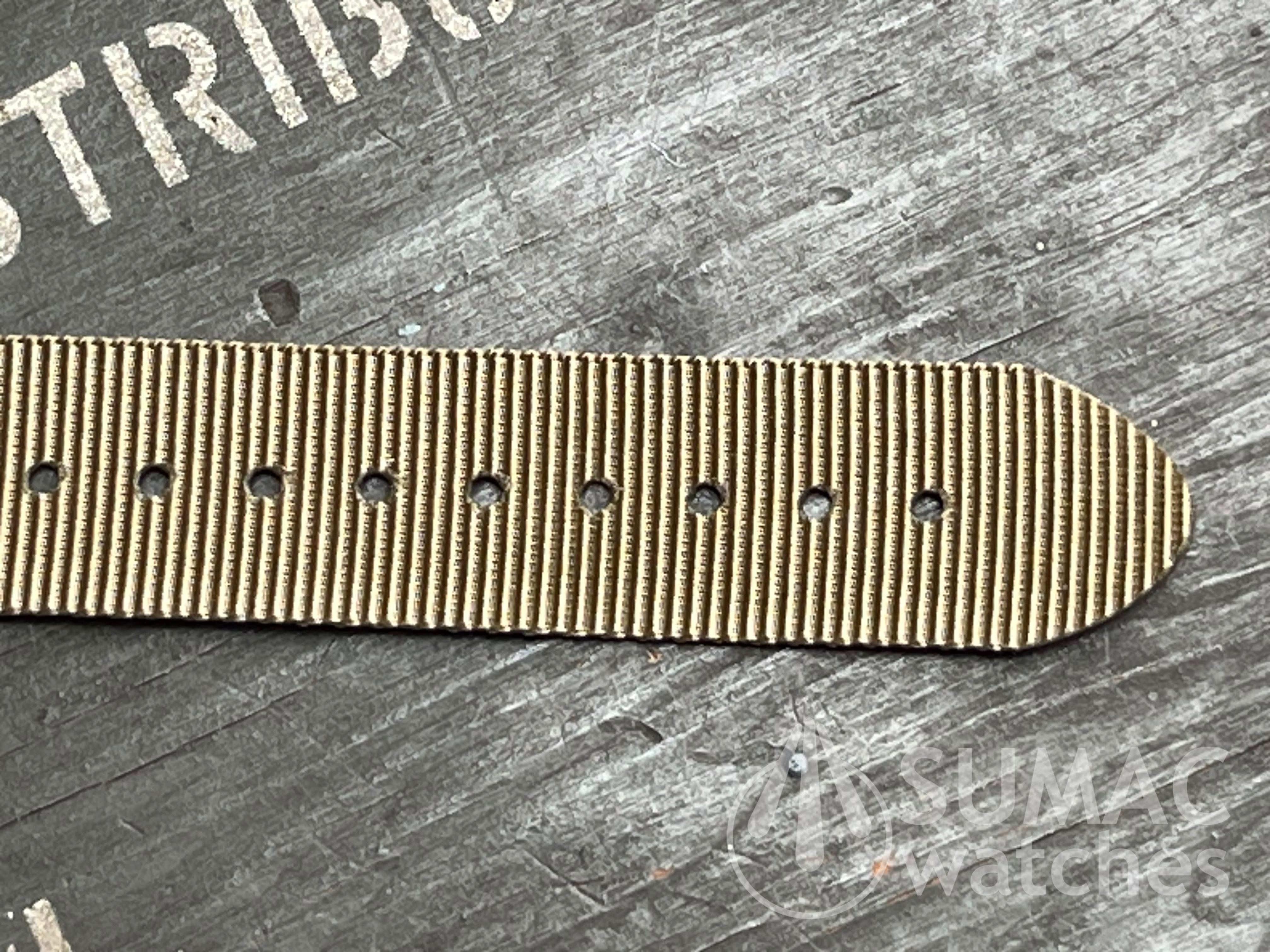 NOS 17.5mm vintage nylon single pass strap - khaki