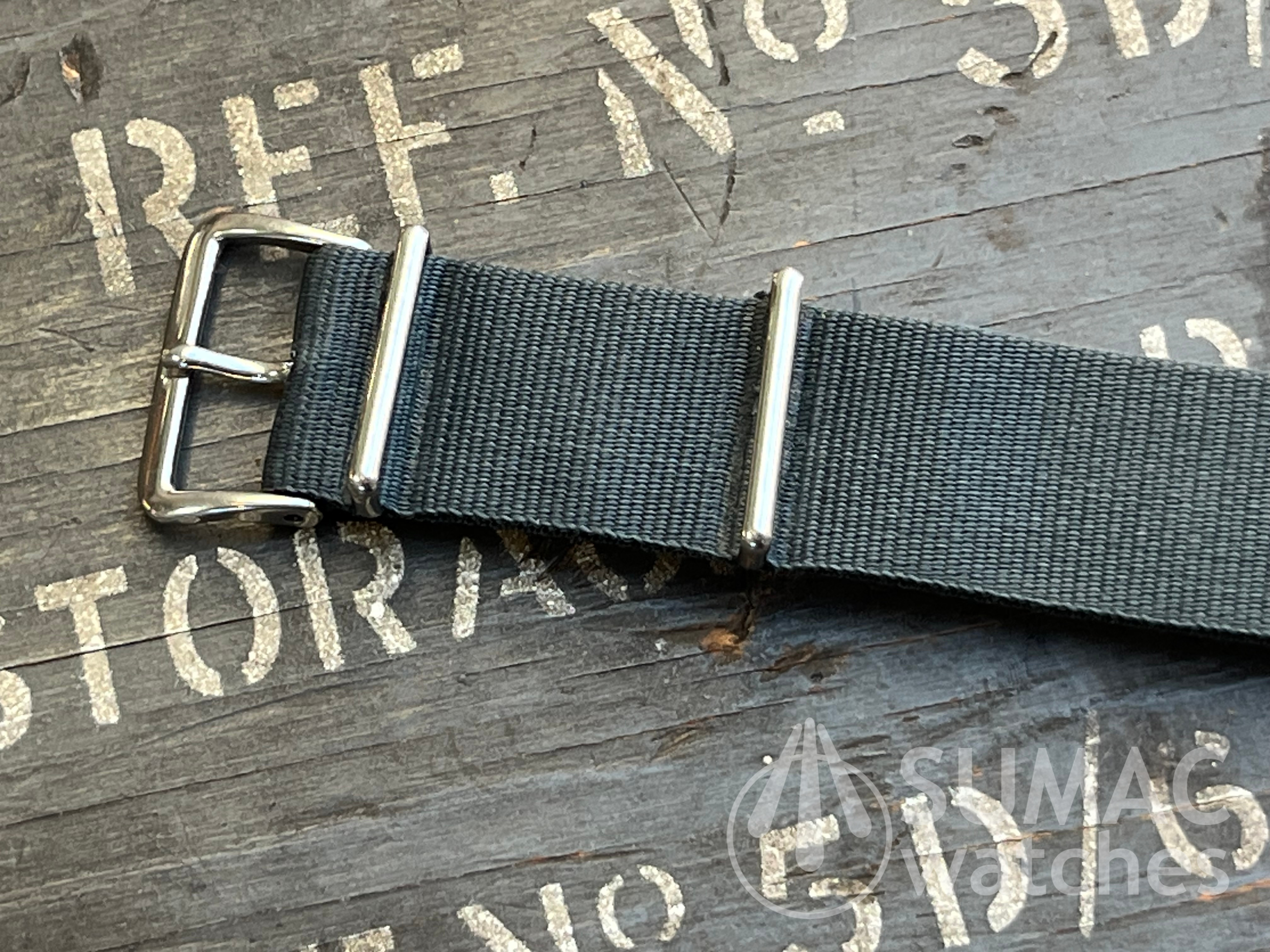 Used 1990s 18mm MoD issued Phoenix-type heat-bonded grey strap (ref #32)