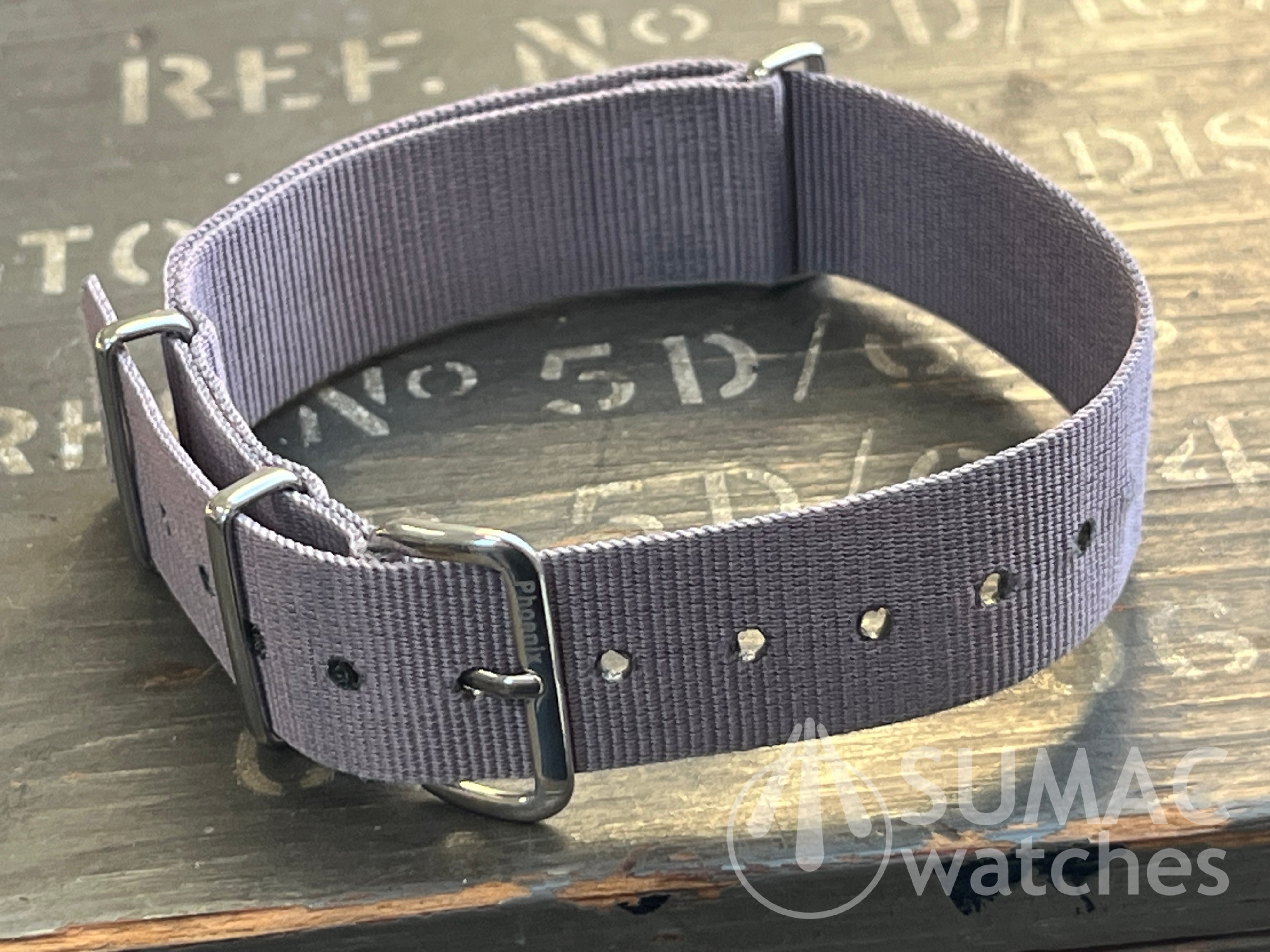 Used vintage 18mm MoD issued Phoenix heat-bonded grey strap
