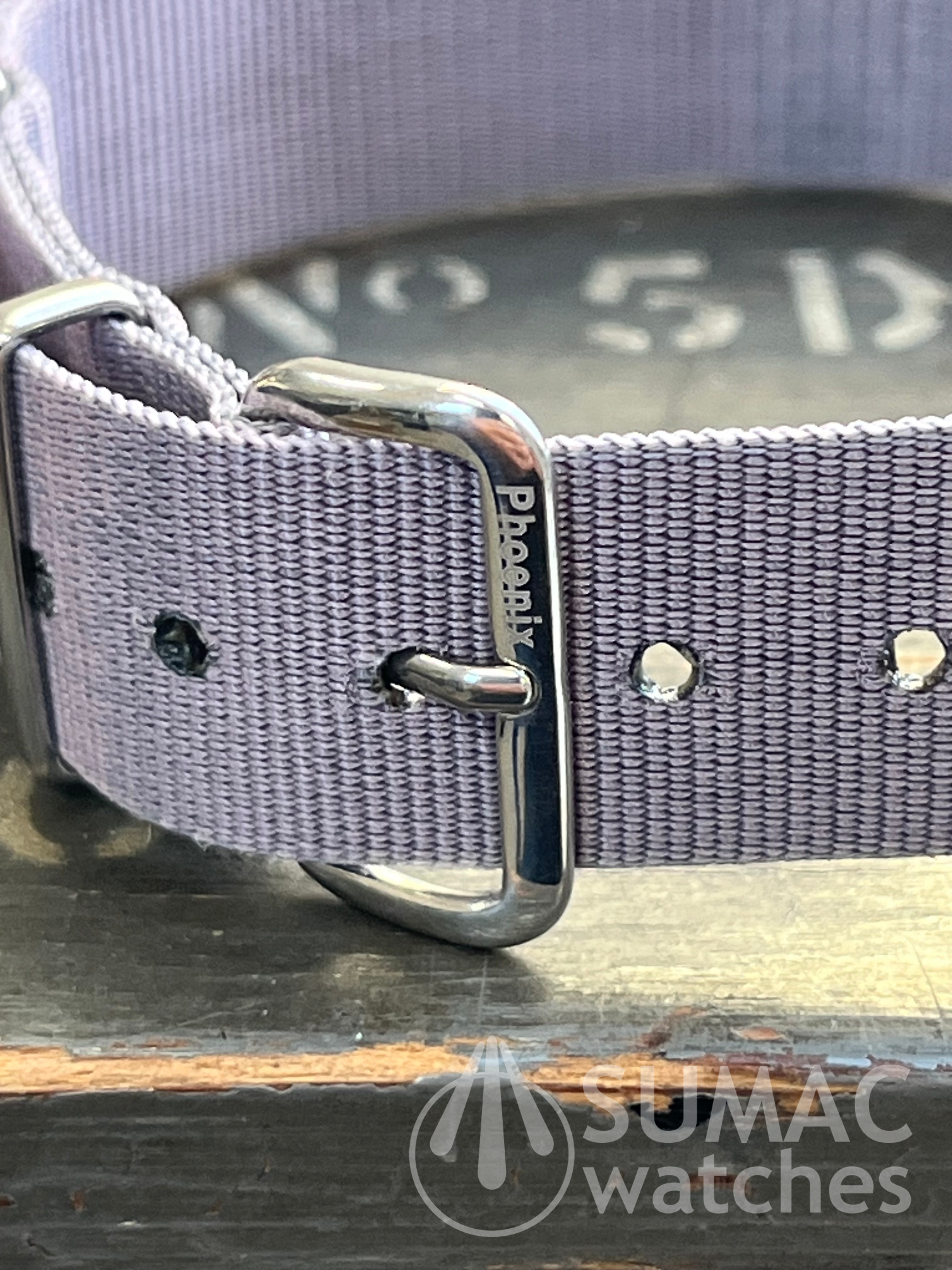 Used vintage 18mm MoD issued Phoenix heat-bonded grey strap