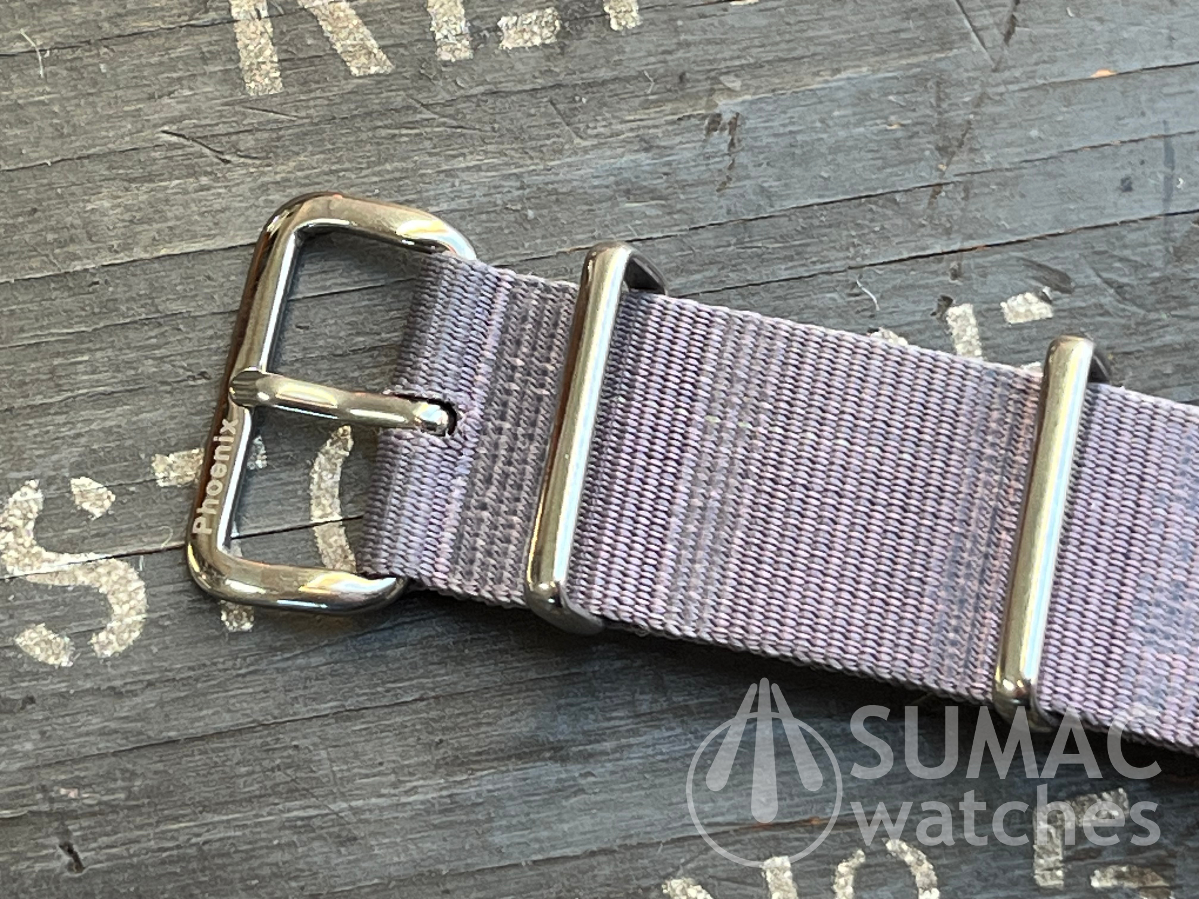 Used vintage 18mm MoD issued Phoenix heat-bonded grey strap