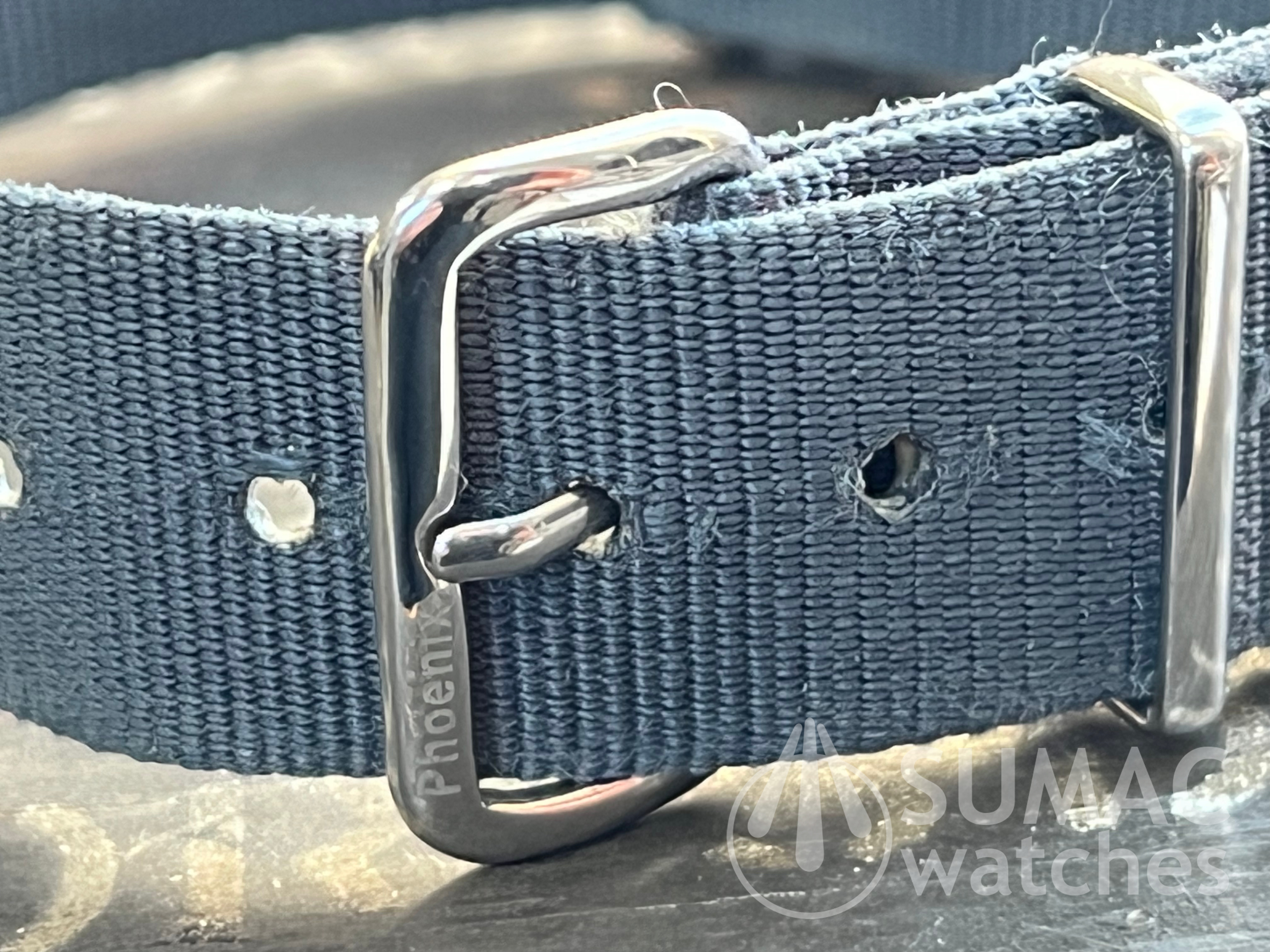 Used vintage 18mm MoD issued Phoenix heat-bonded grey strap (ref #30)