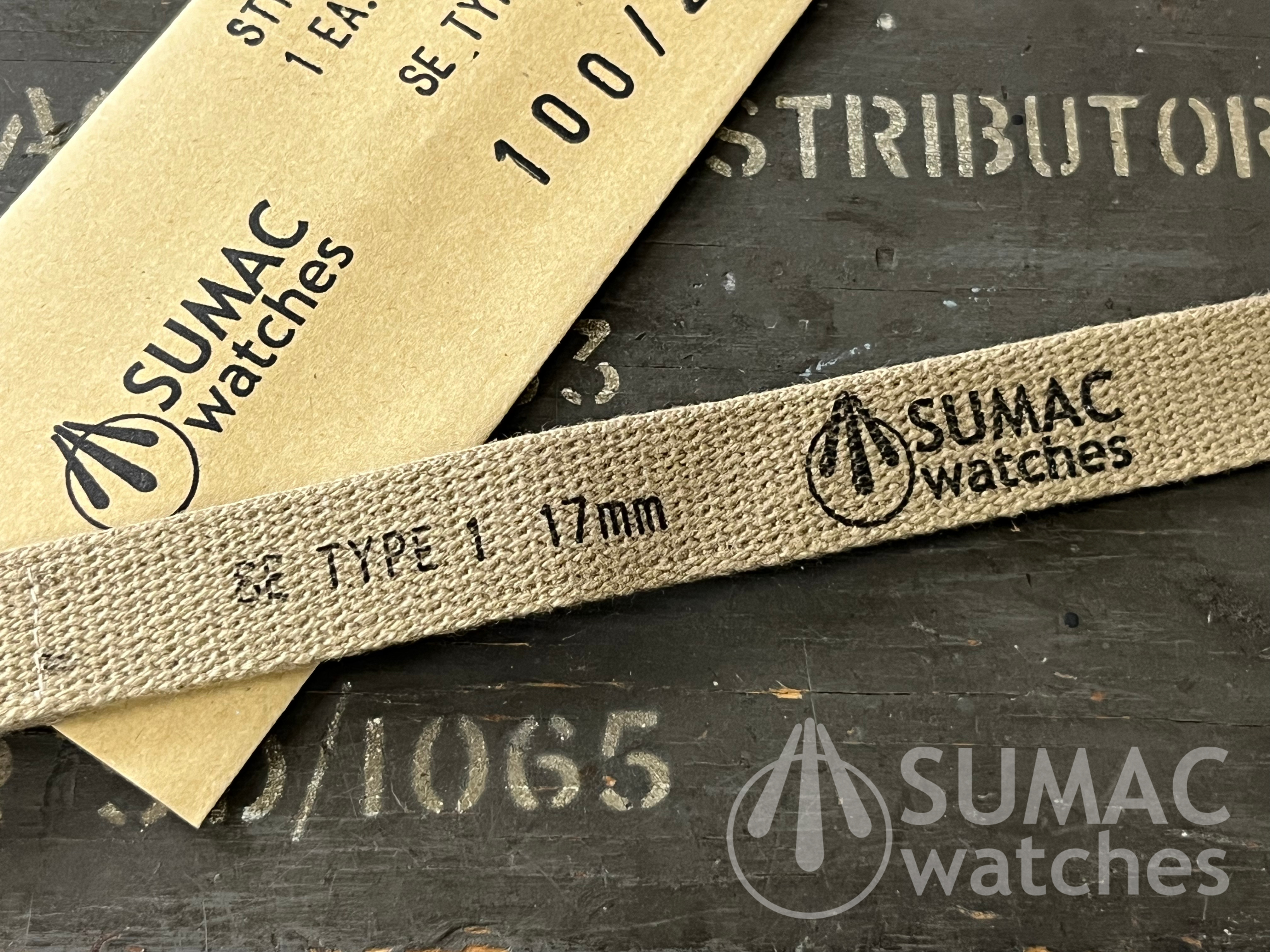 SE Type 1 - 17mm khaki cotton webbing strap