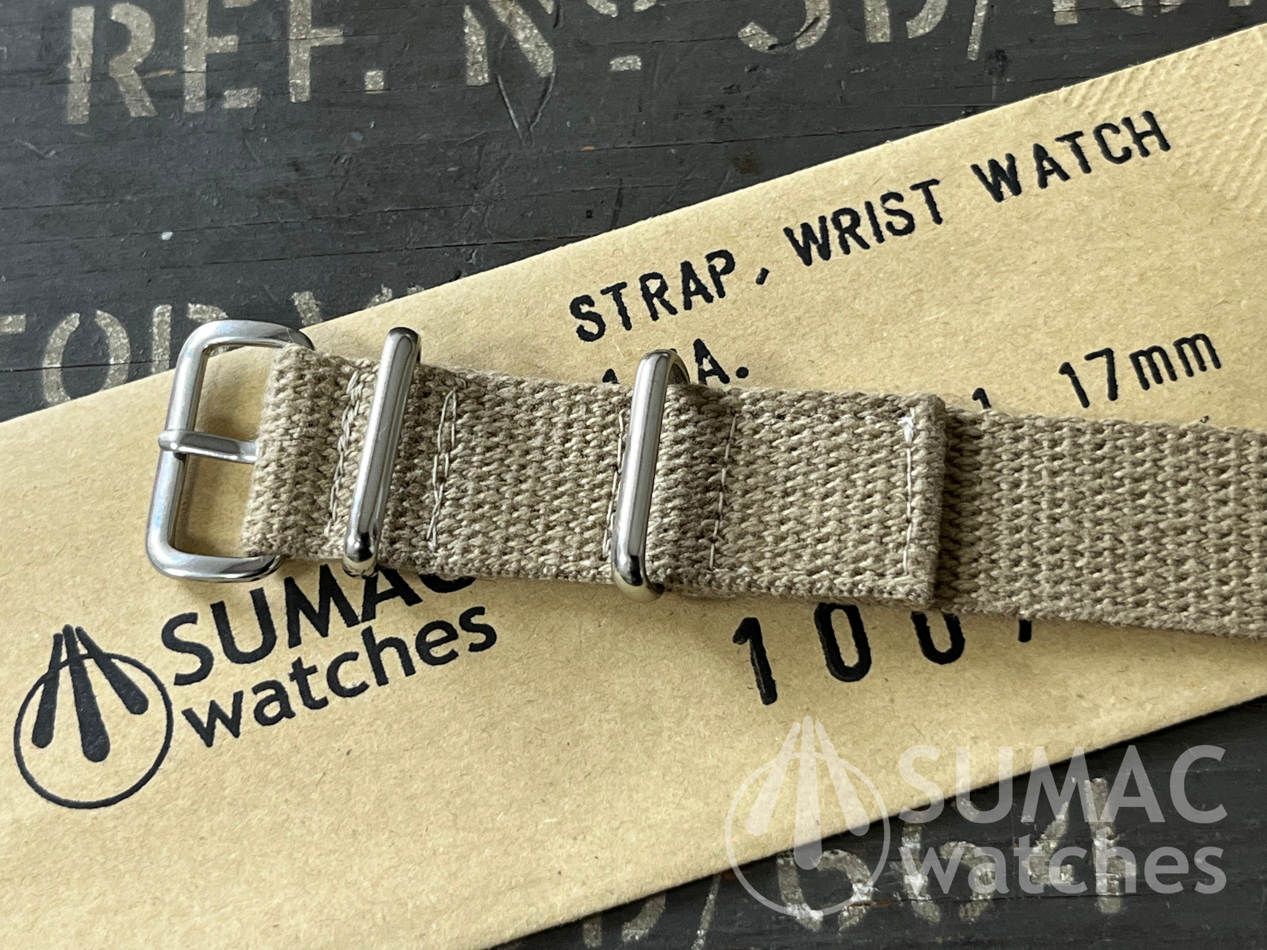 SE Type 1 - 17mm khaki cotton webbing strap