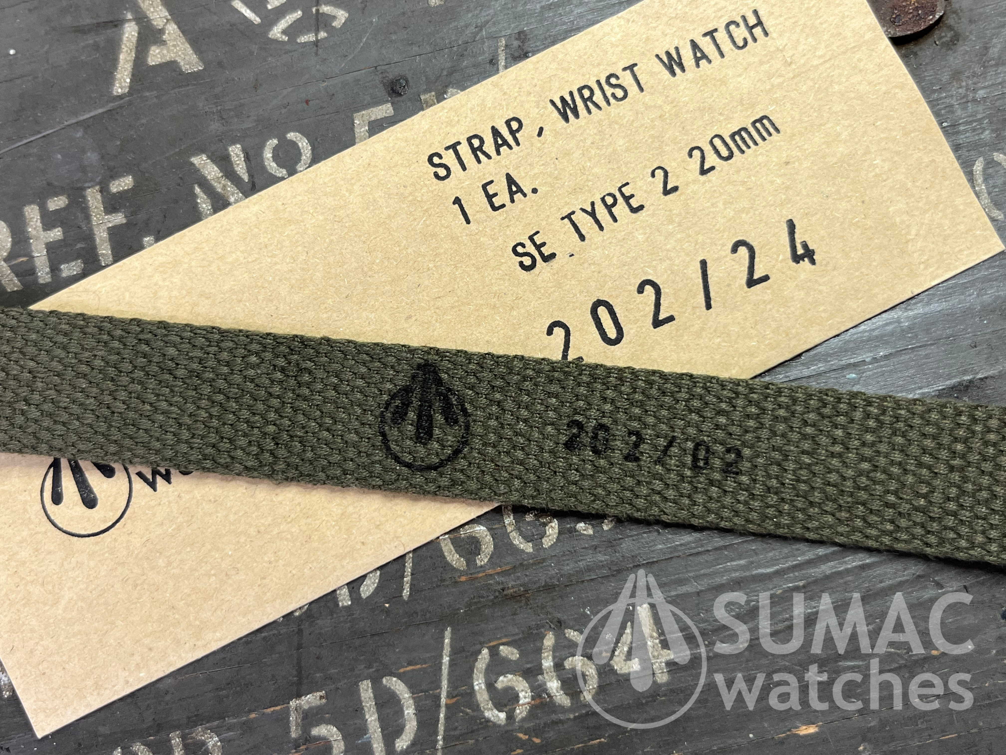 SE Type 2 - 20mm olive green webbing strap