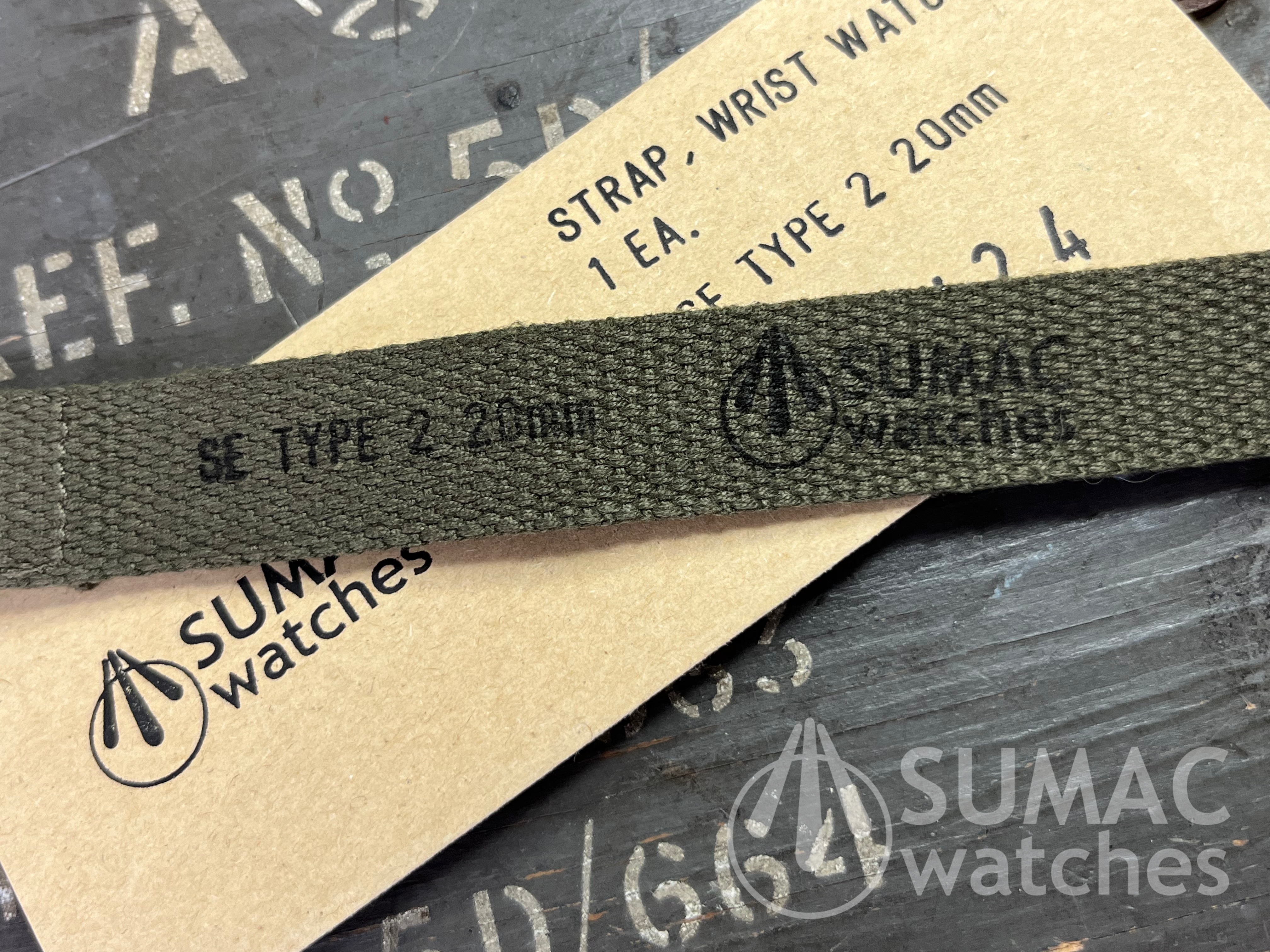 SE Type 2 - 20mm olive green webbing strap