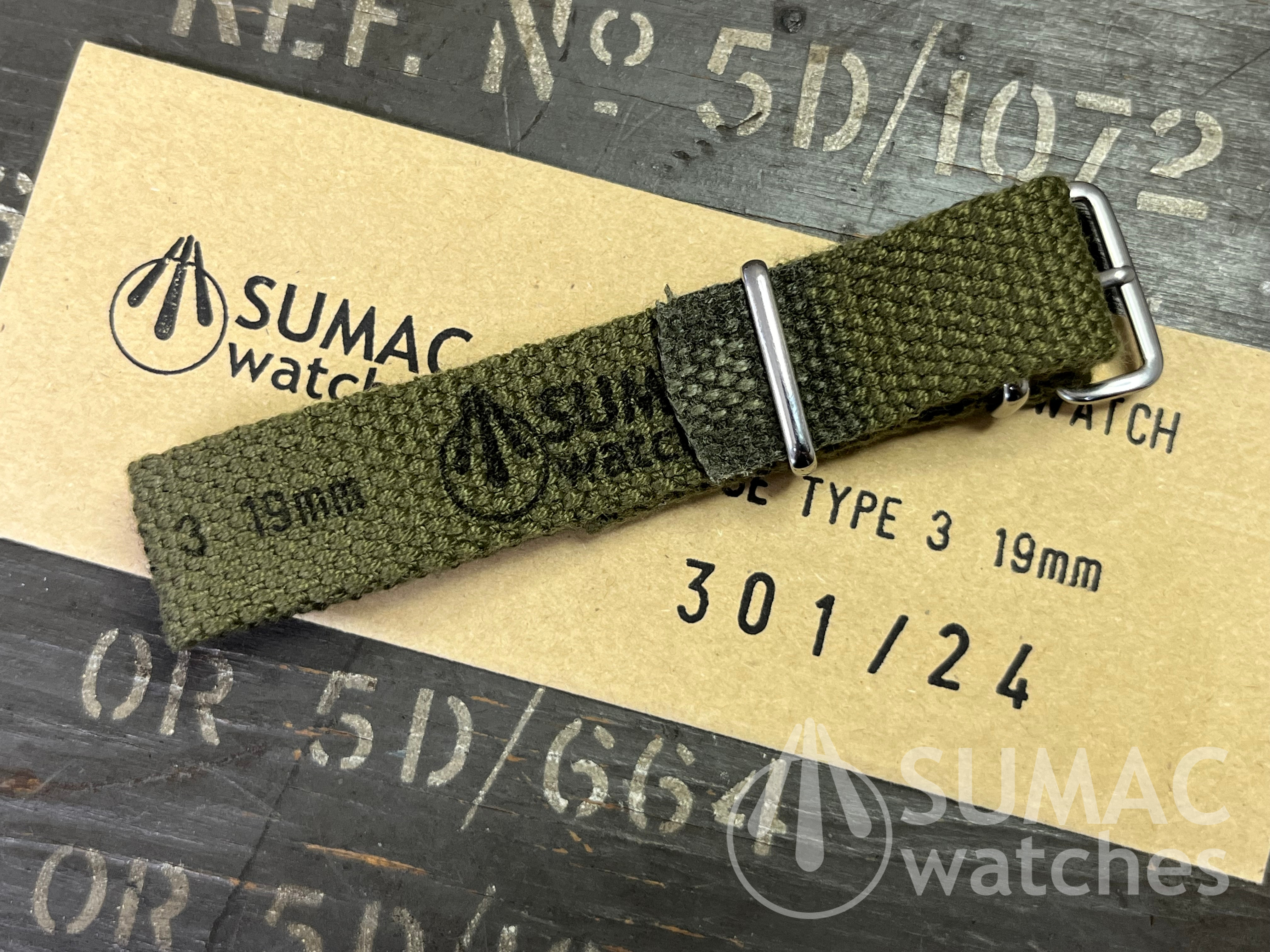 SE Type 3 - 19mm olive green webbing strap