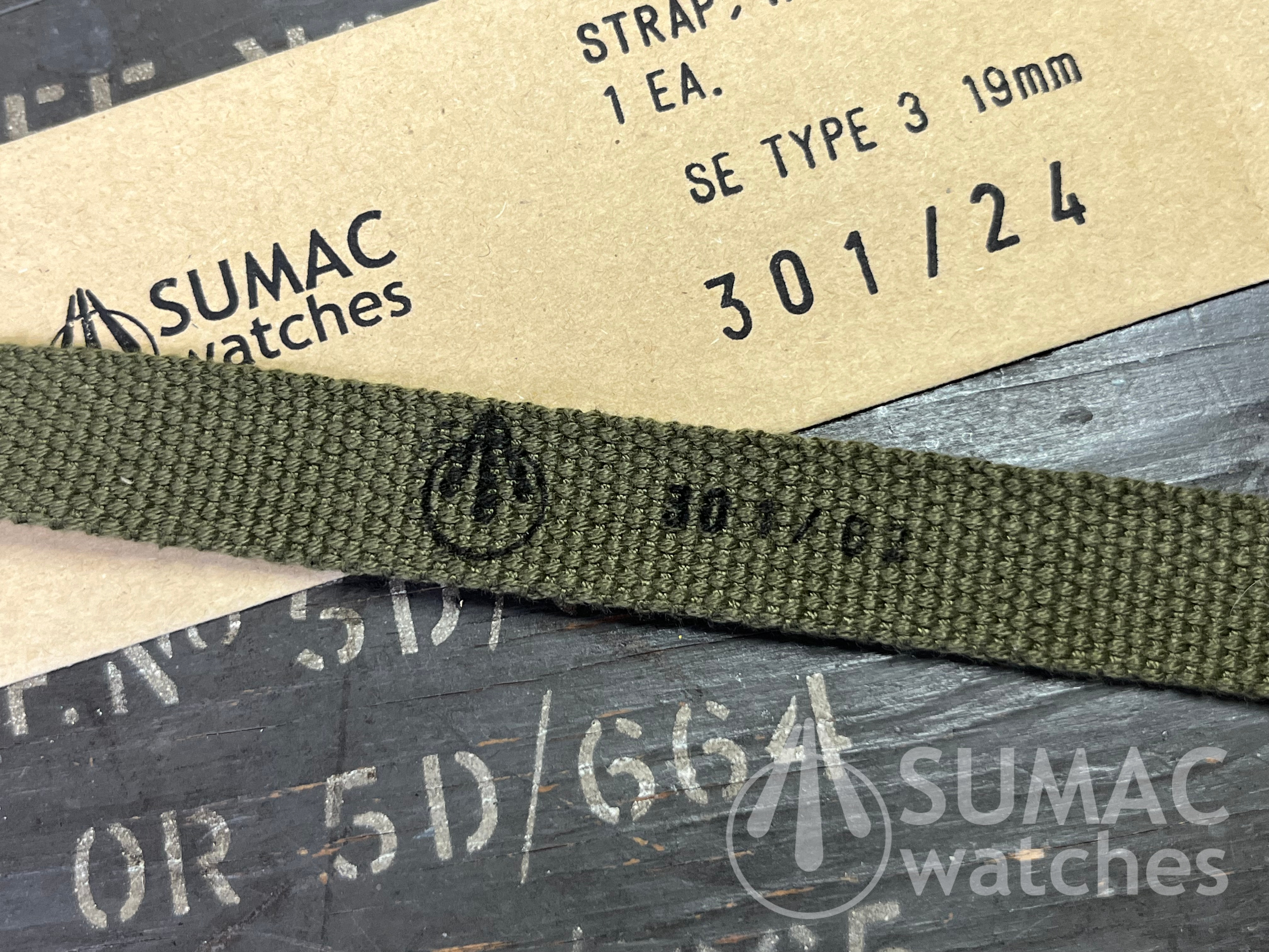 SE Type 3 - 19mm olive green webbing strap