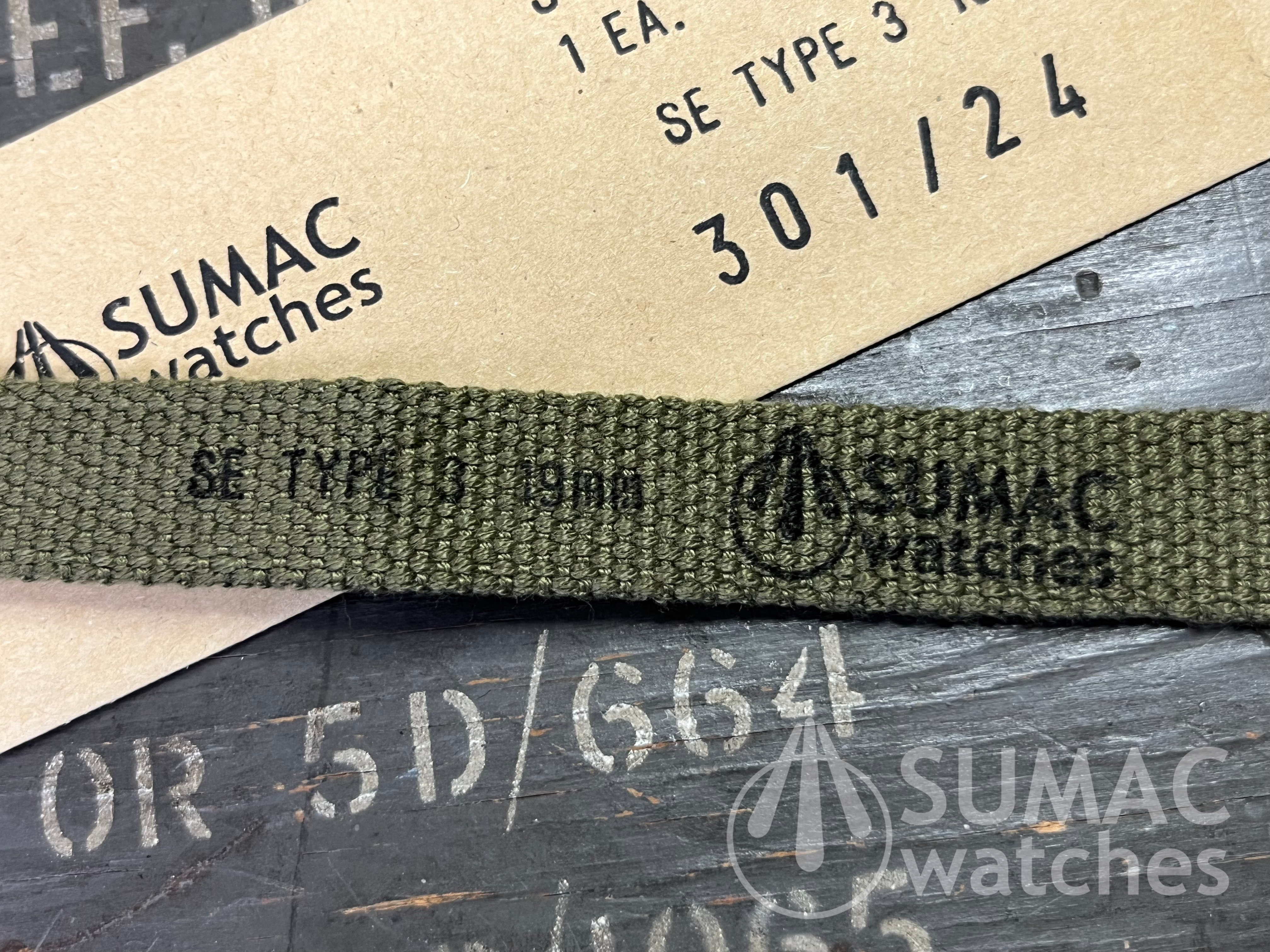 SE Type 3 - 19mm olive green webbing strap