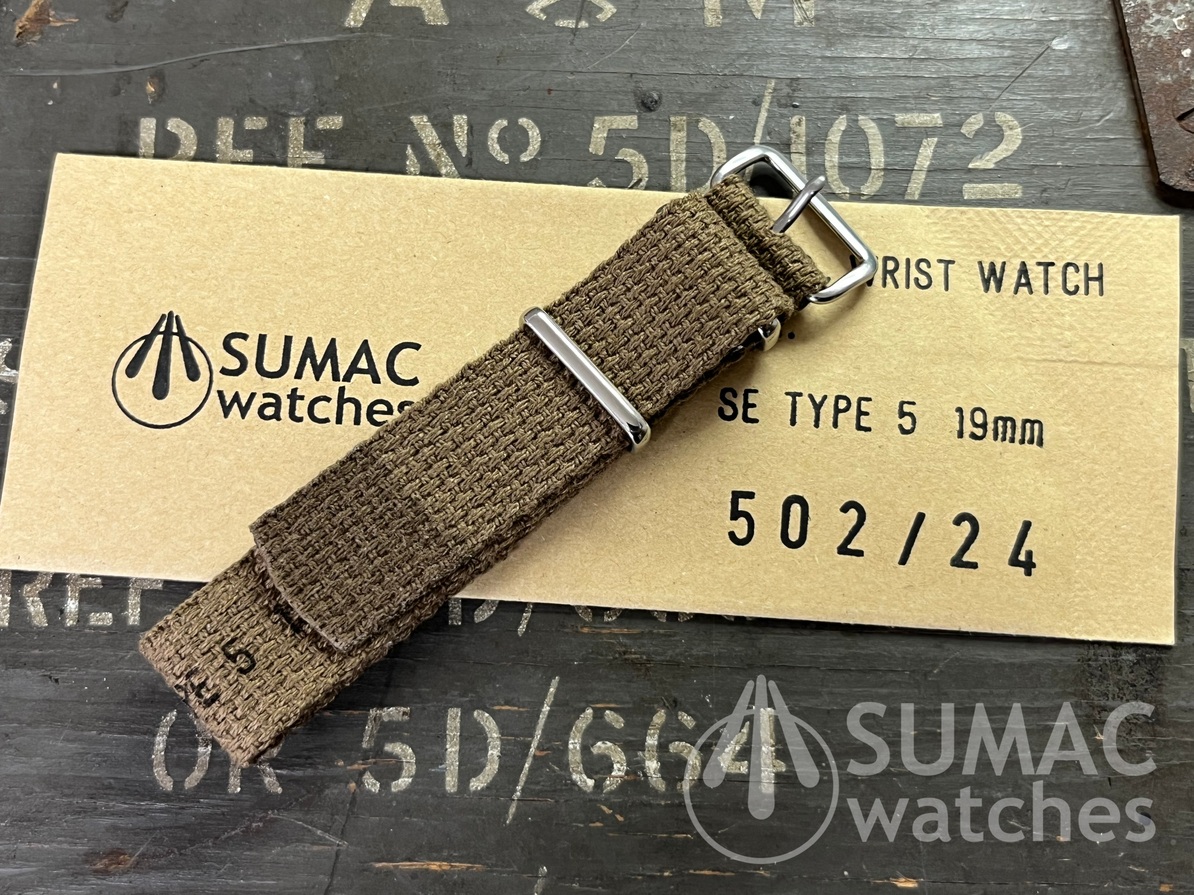 SE Type 5 - 19mm Khaki brown webbing strap